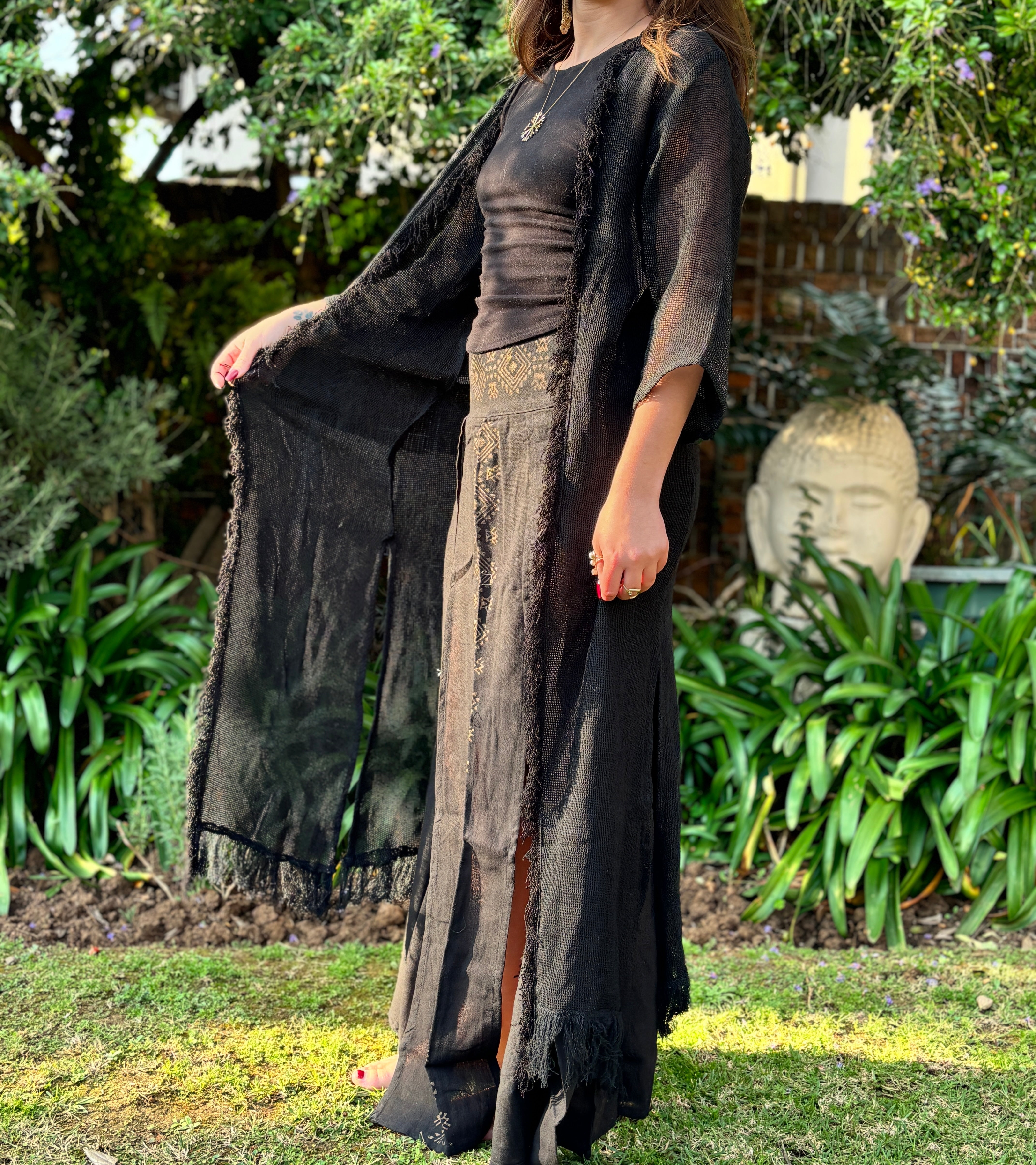 Cotton Mesh Kimono