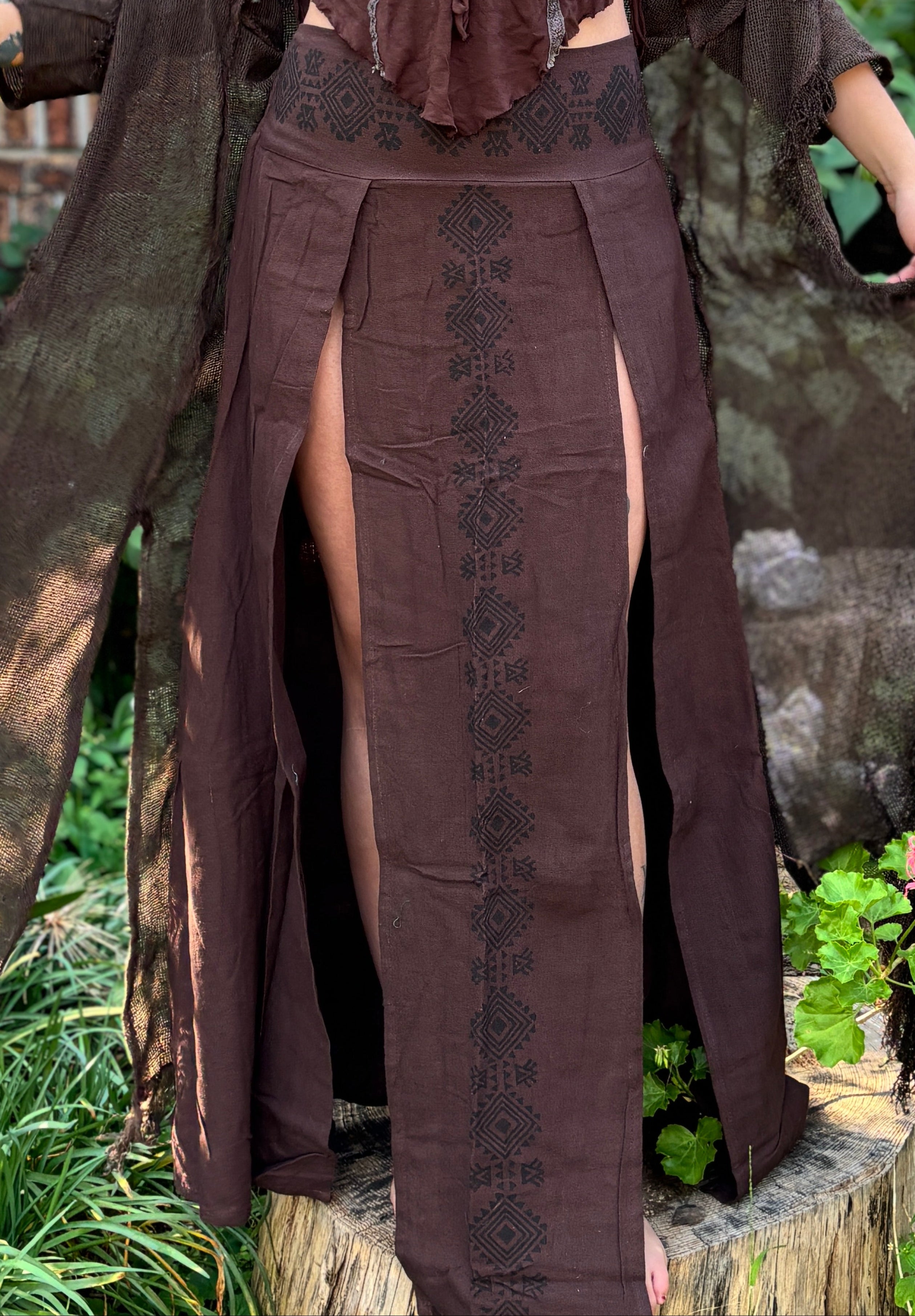 Cotton Slit Skirt