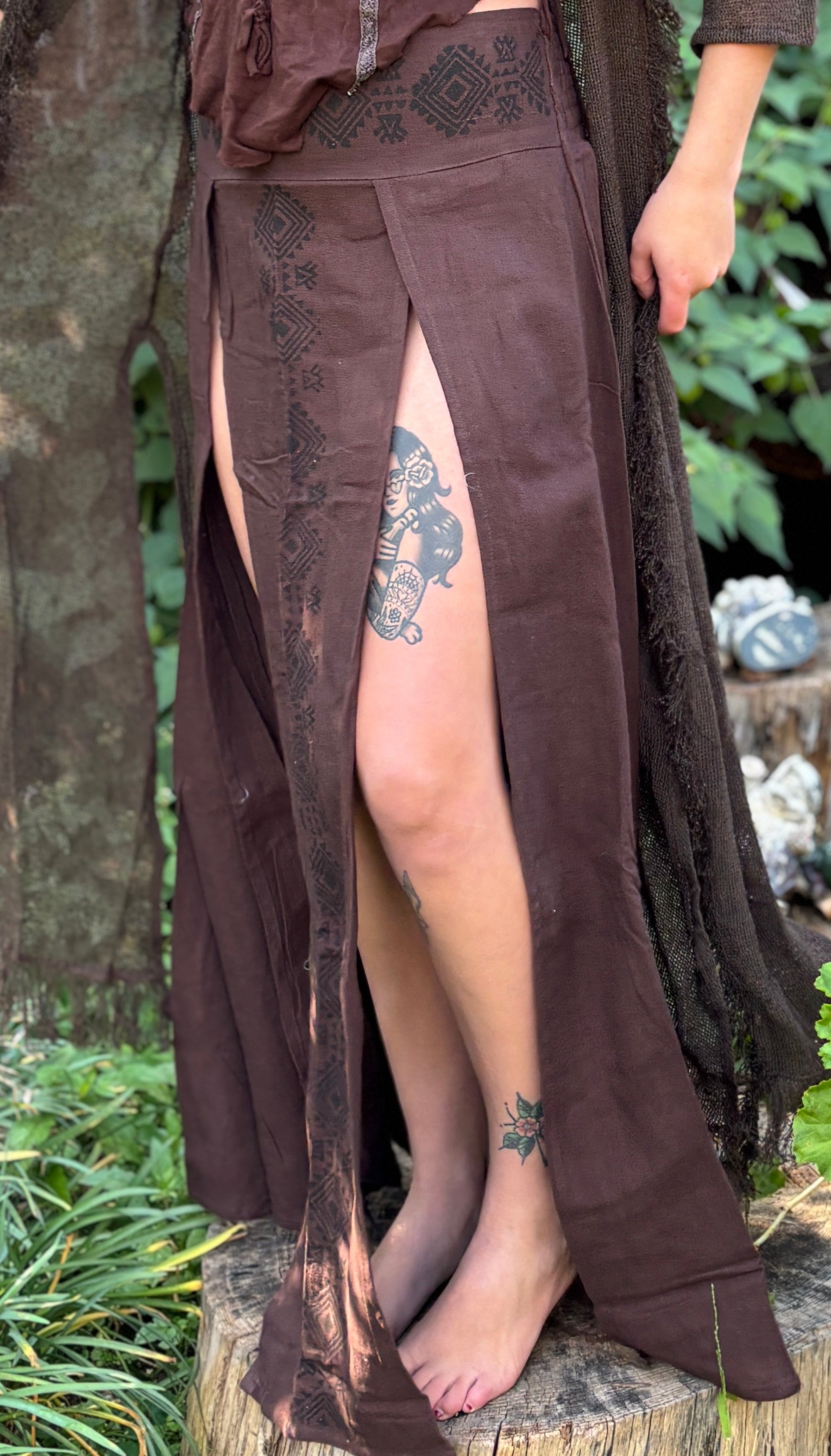Cotton Slit Skirt