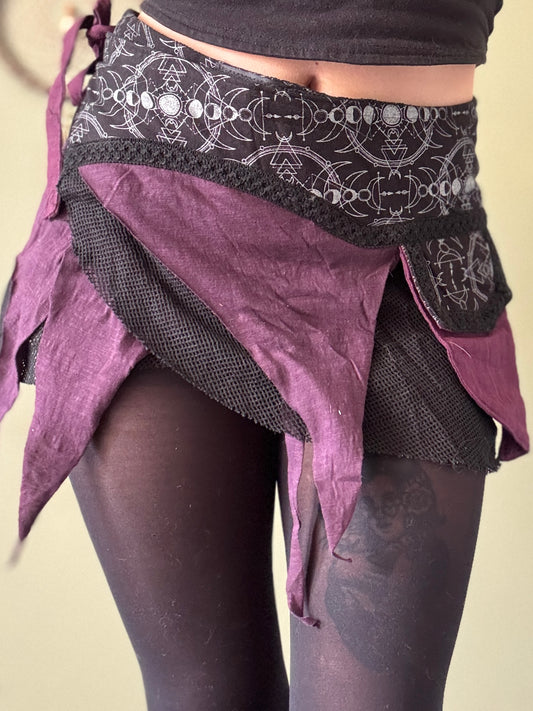 Glass Plum Fairy Wrap Mini Skirt