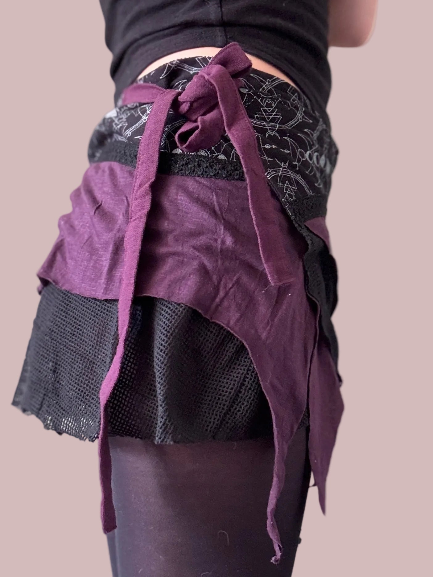 Glass Plum Fairy Wrap Mini Skirt