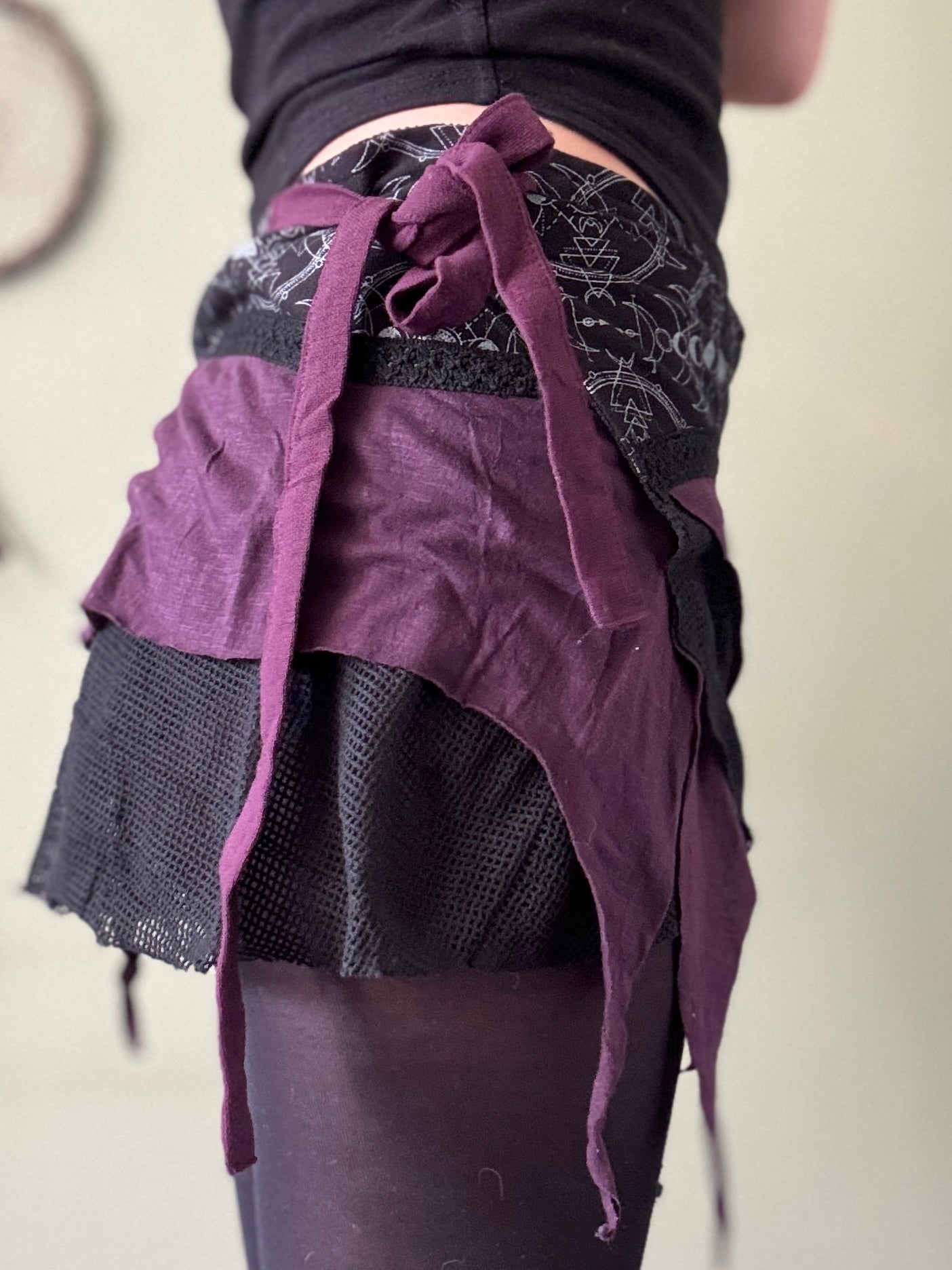 Glass Plum Fairy Wrap Mini Skirt