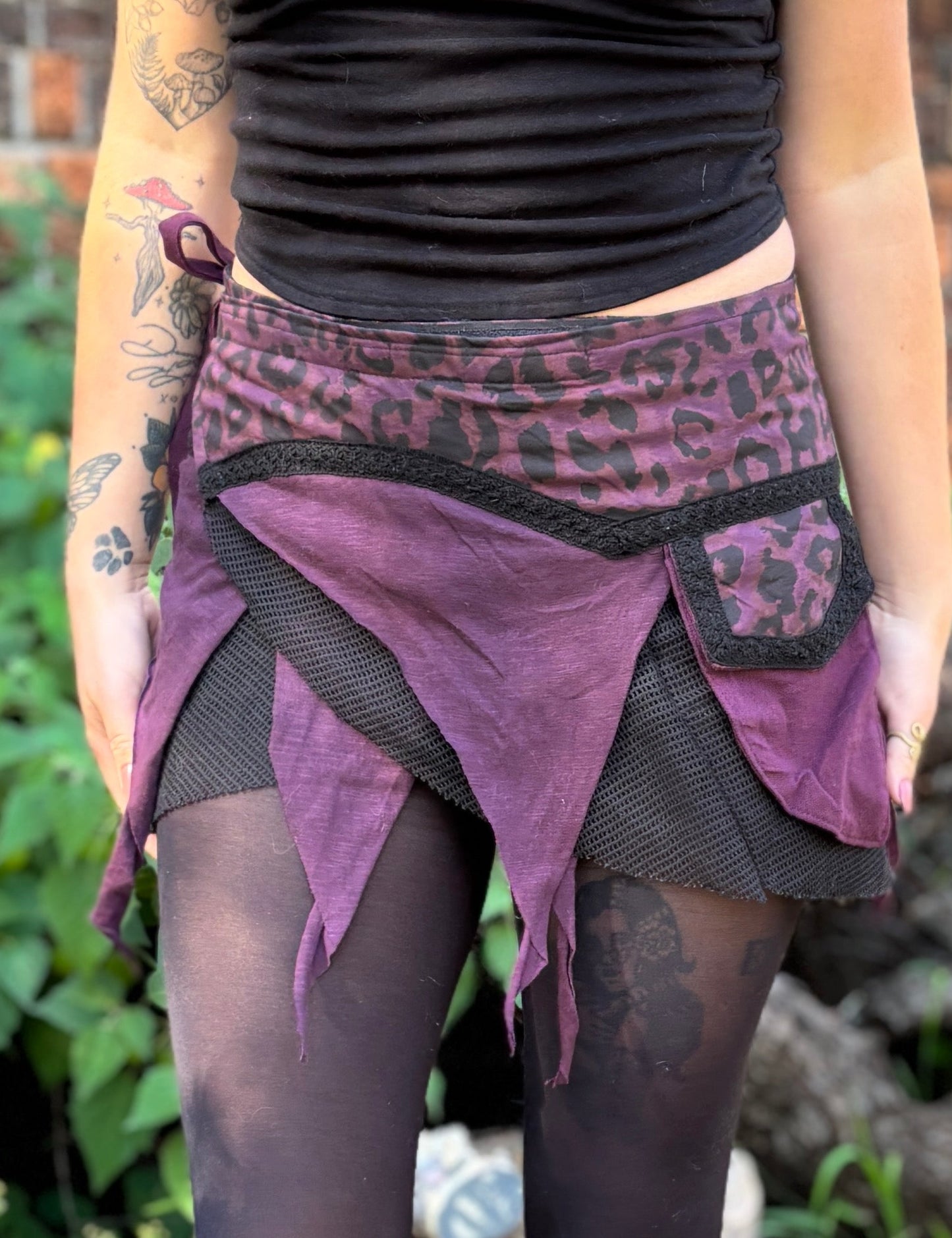 Leopards Light Fairy Wrap Mini Skirt