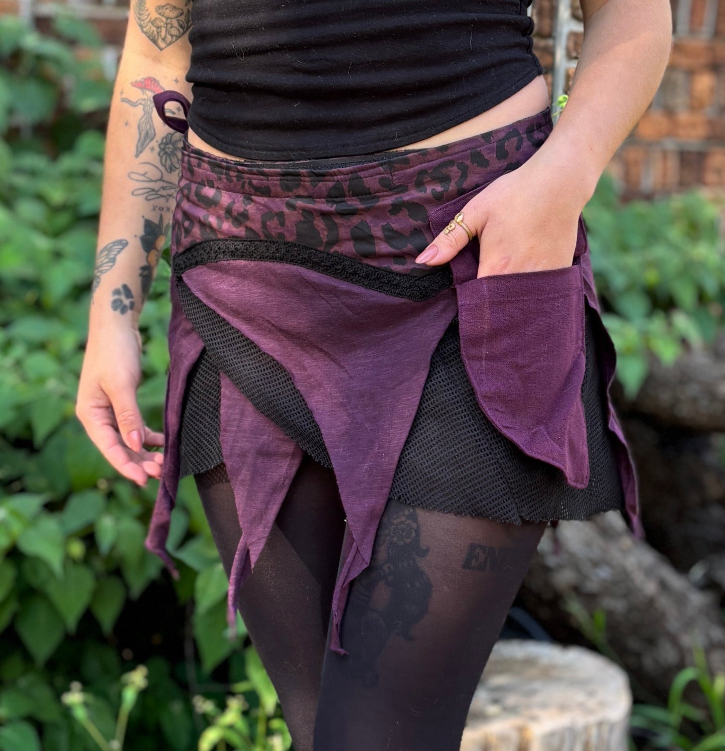 Leopards Light Fairy Wrap Mini Skirt