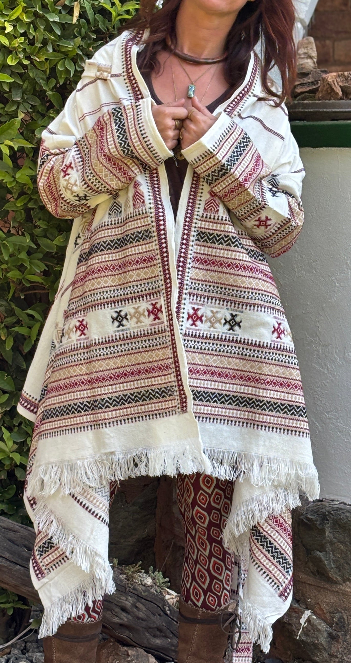 Hooded Wool Blanket Coat