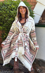 Hooded Wool Blanket Coat
