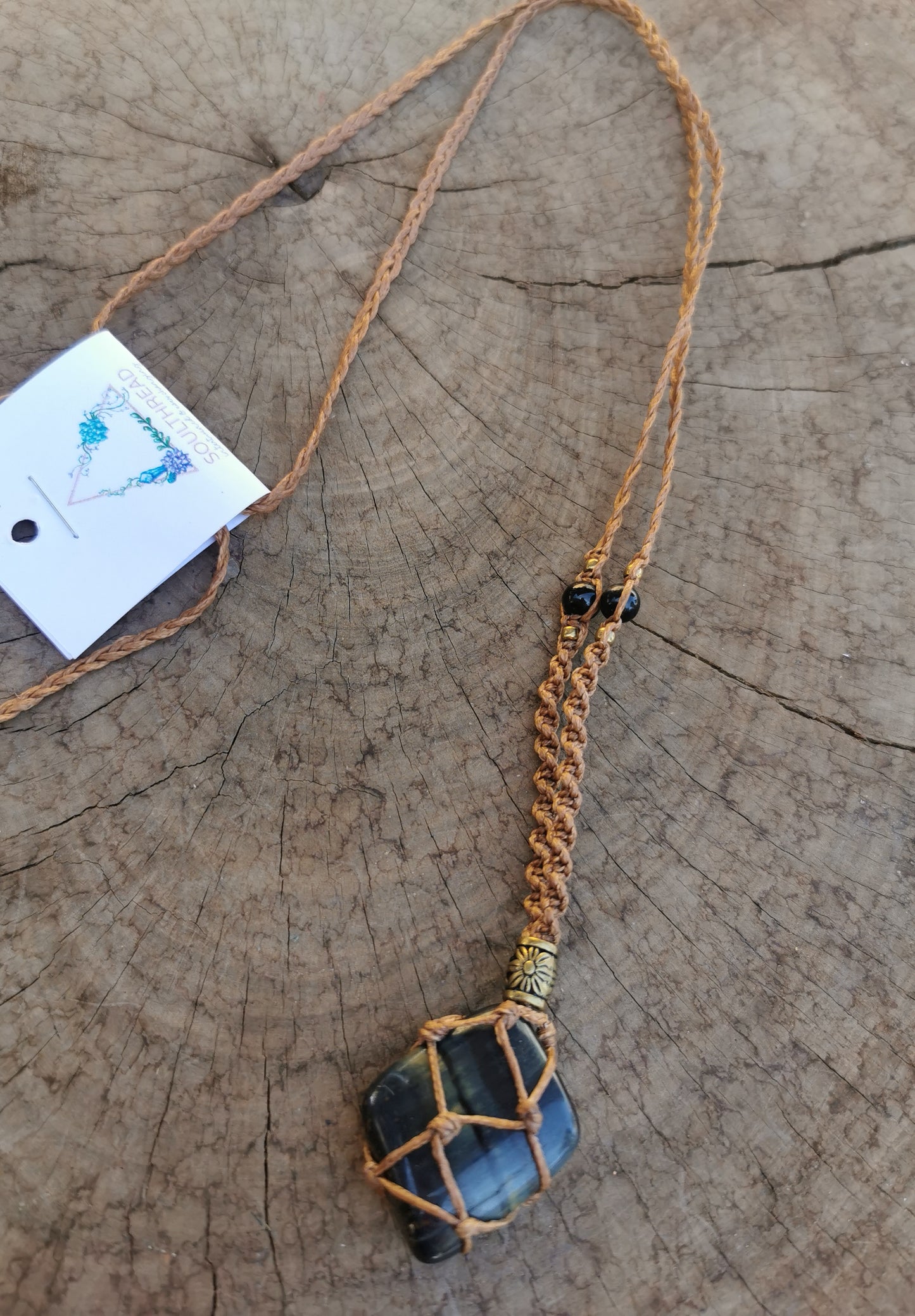 Tigers Eye Macrame Necklace