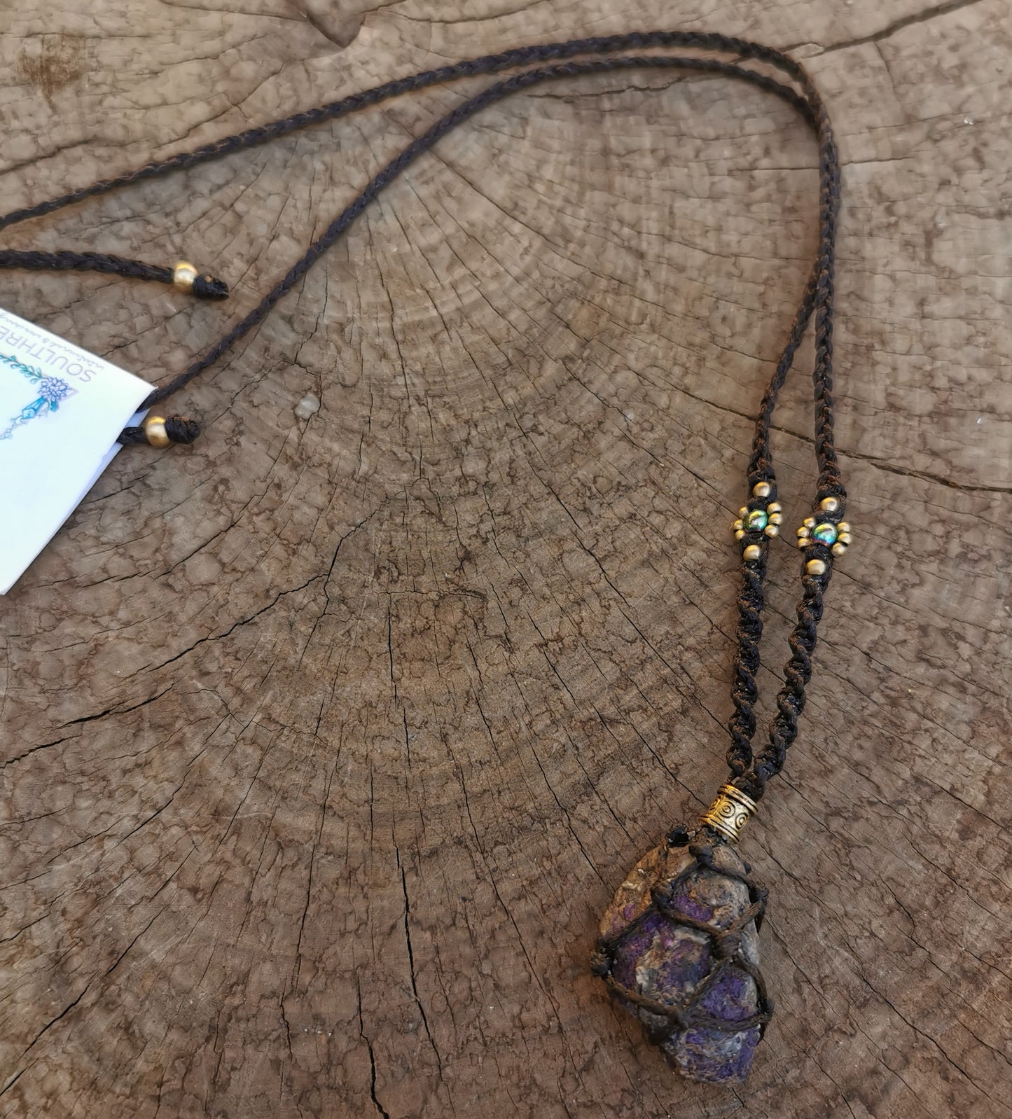 Purpurite Macrame Necklace