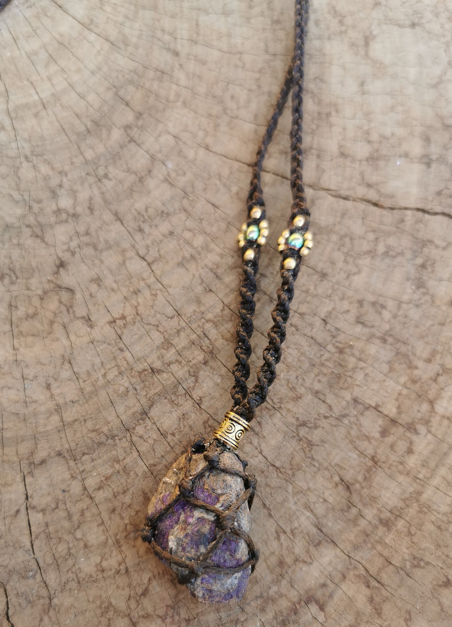 Purpurite Macrame Necklace