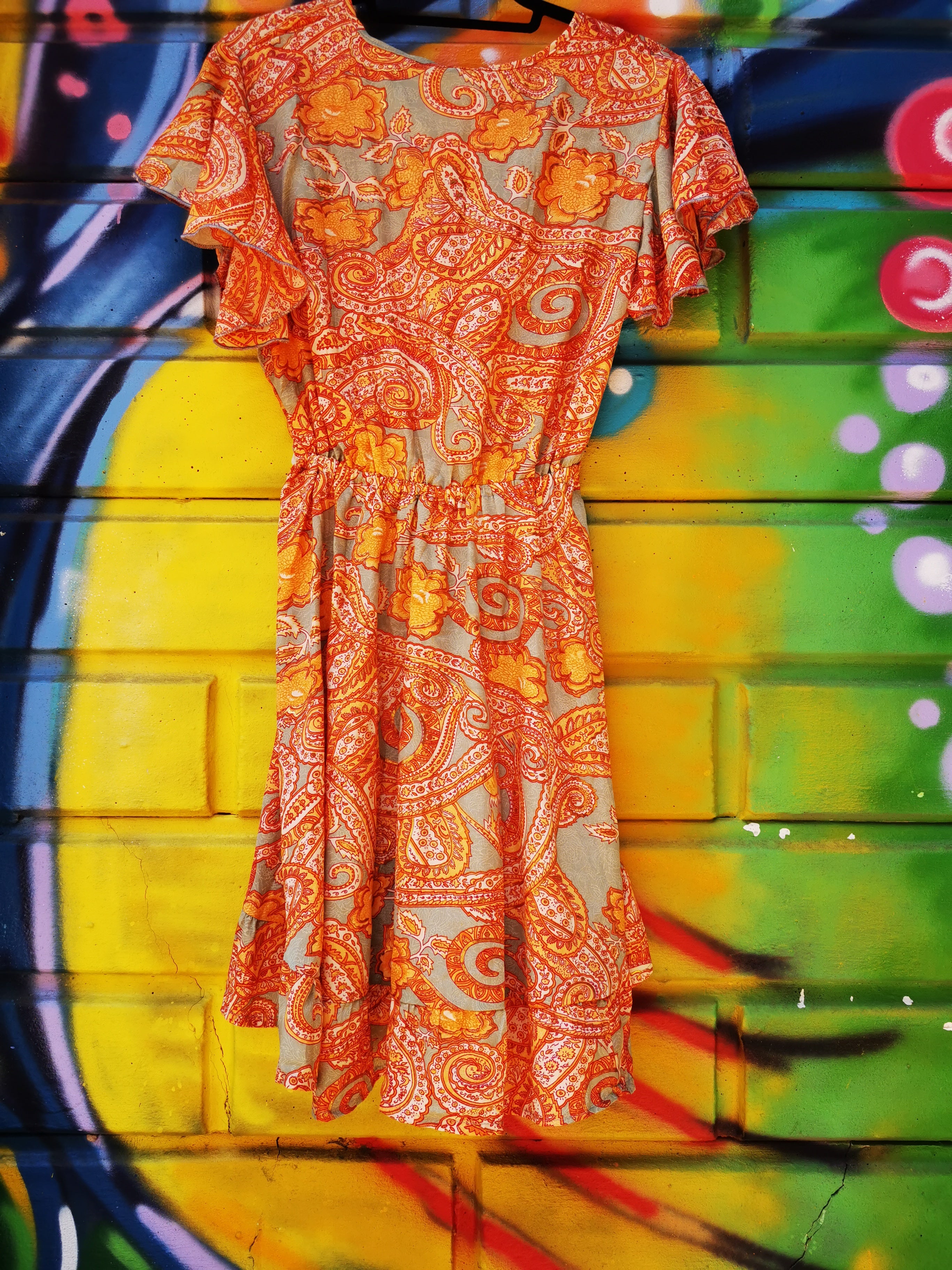 Orange 2024 paisley dress