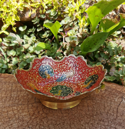 Peacock Brass Bowl