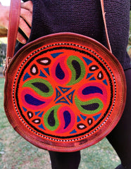 Round Leather Sling Bag (Large)