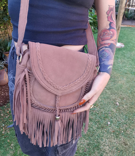 Suede Bohemian bag (Cacao)