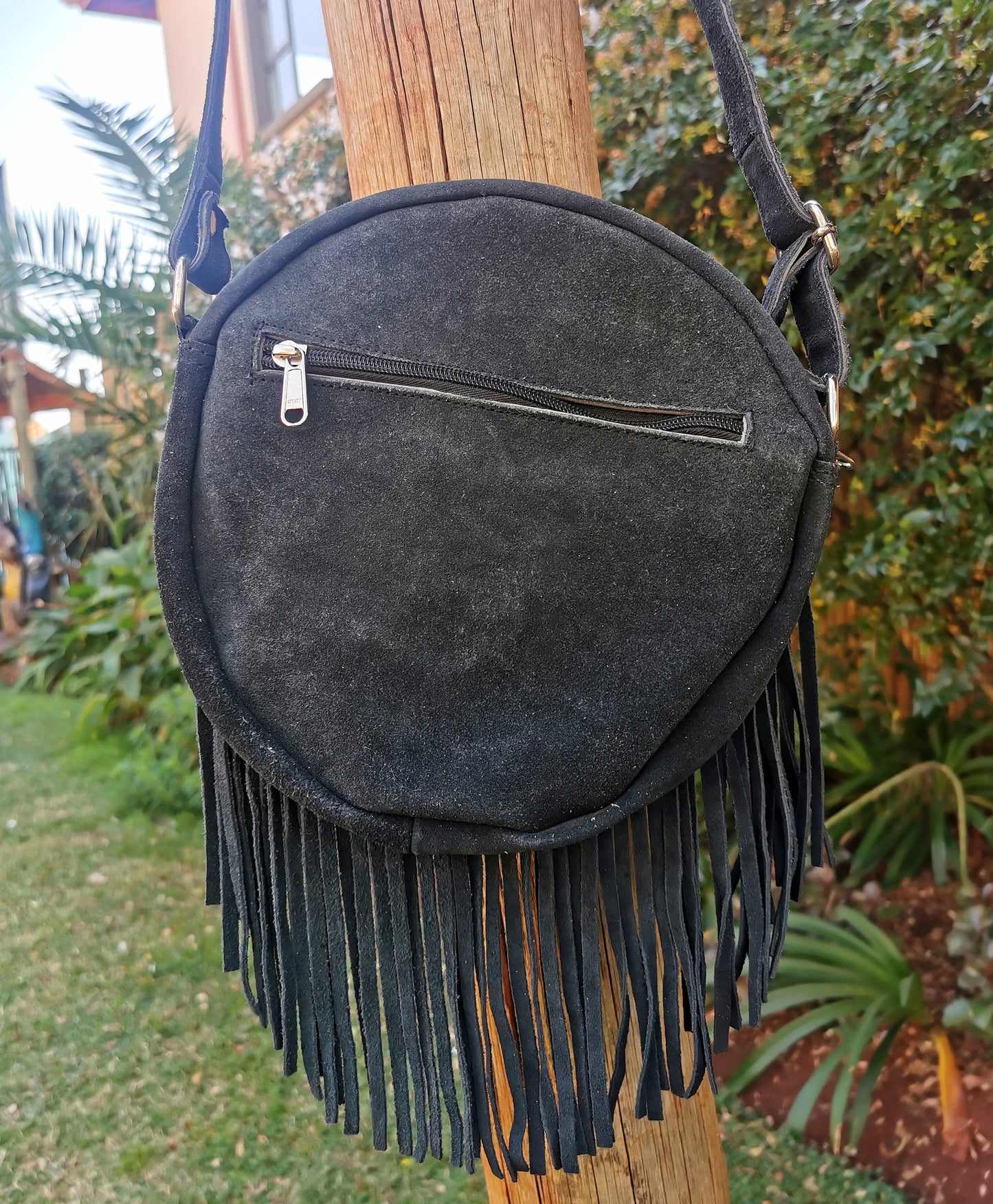 Suede Cowboy Bag (Black)