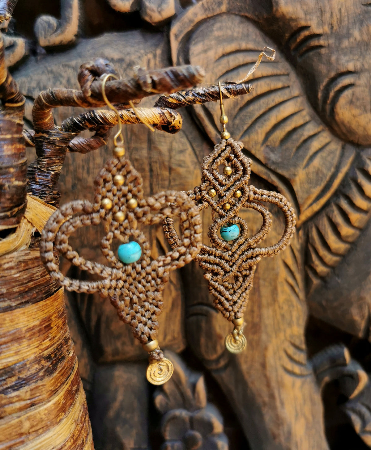 Macrame Bead Earrings