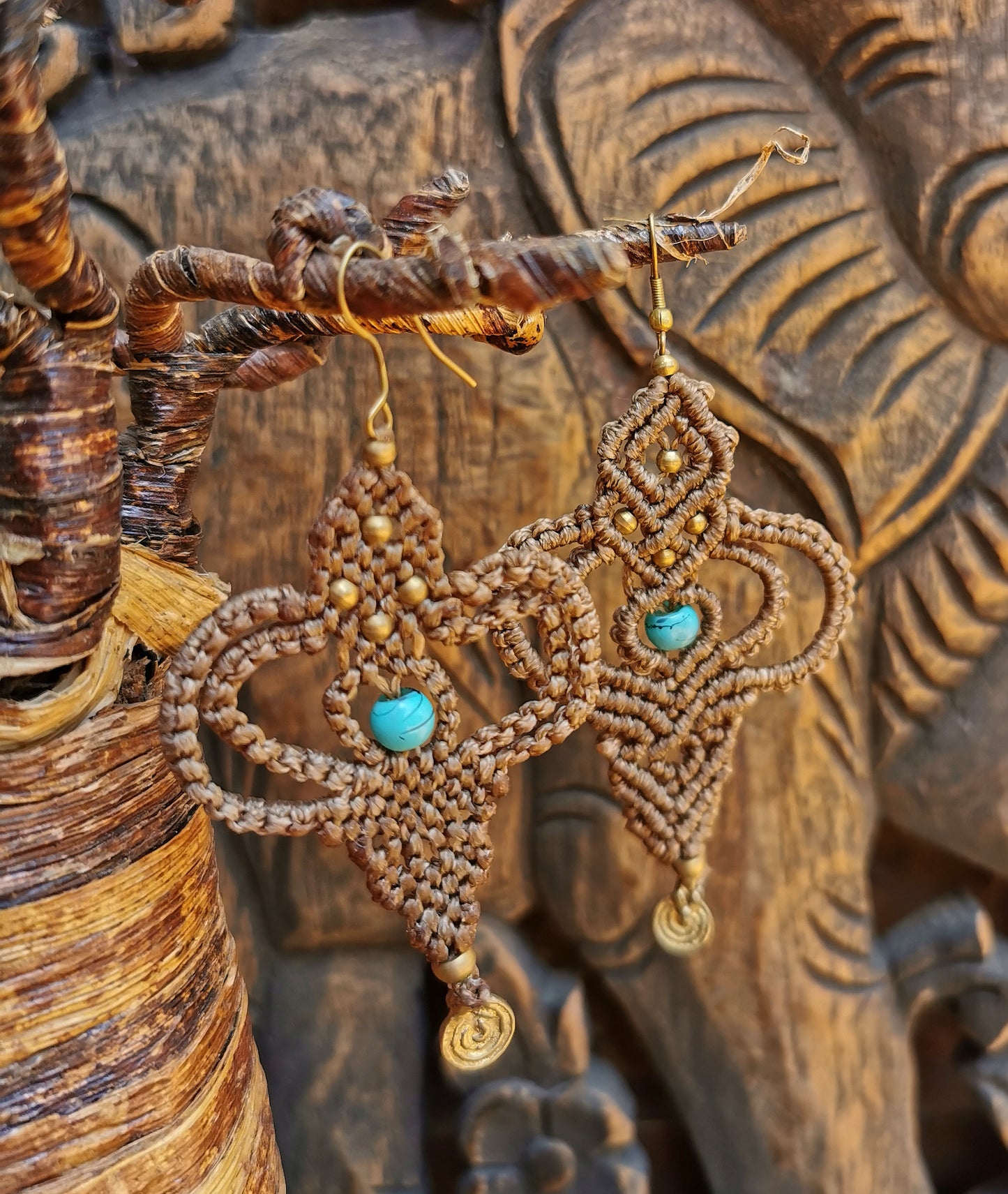 Macrame Bead Earrings