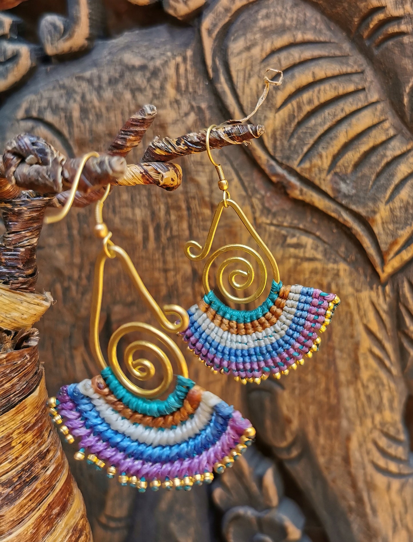 Macrame Swirl Earrings