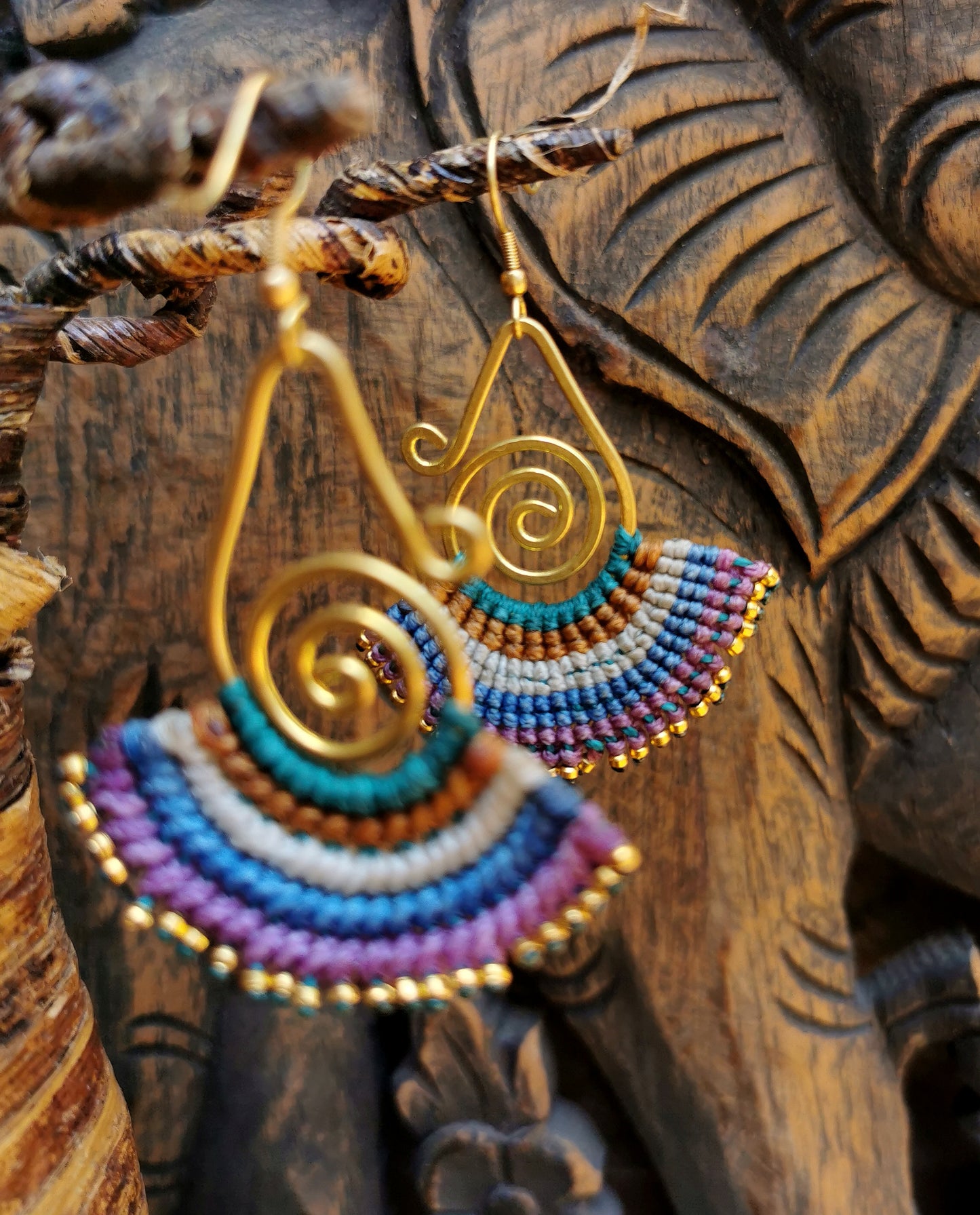 Macrame Swirl Earrings