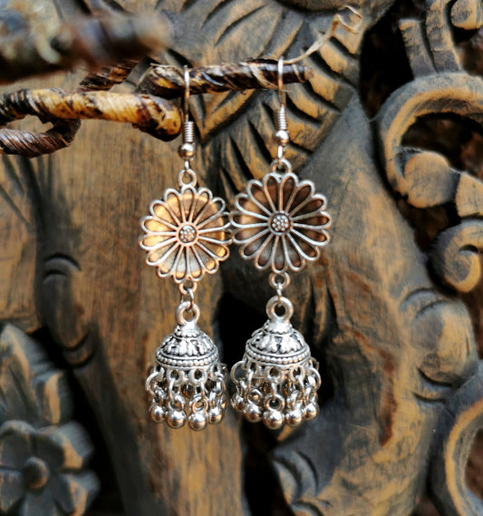 Flower Jhumka Earrings