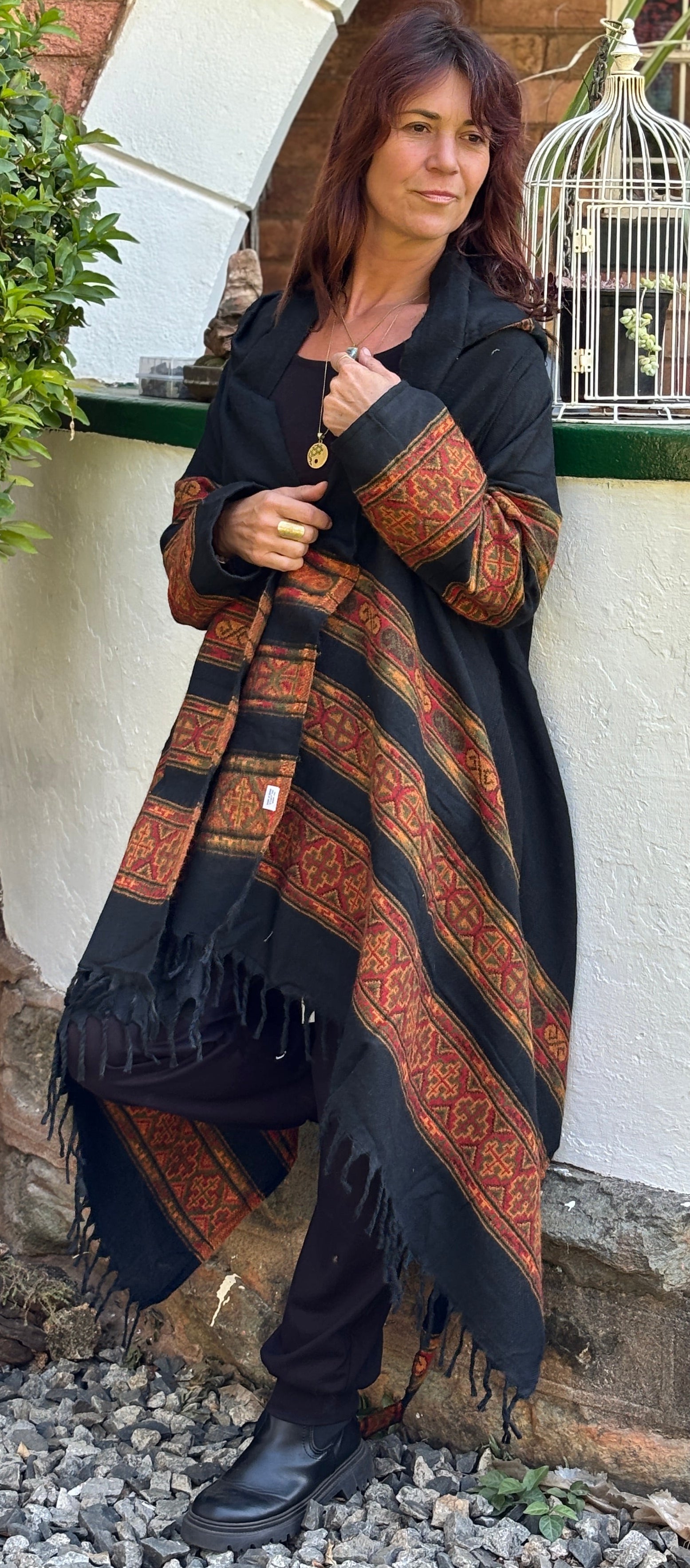 Hooded Wool Blanket Coat