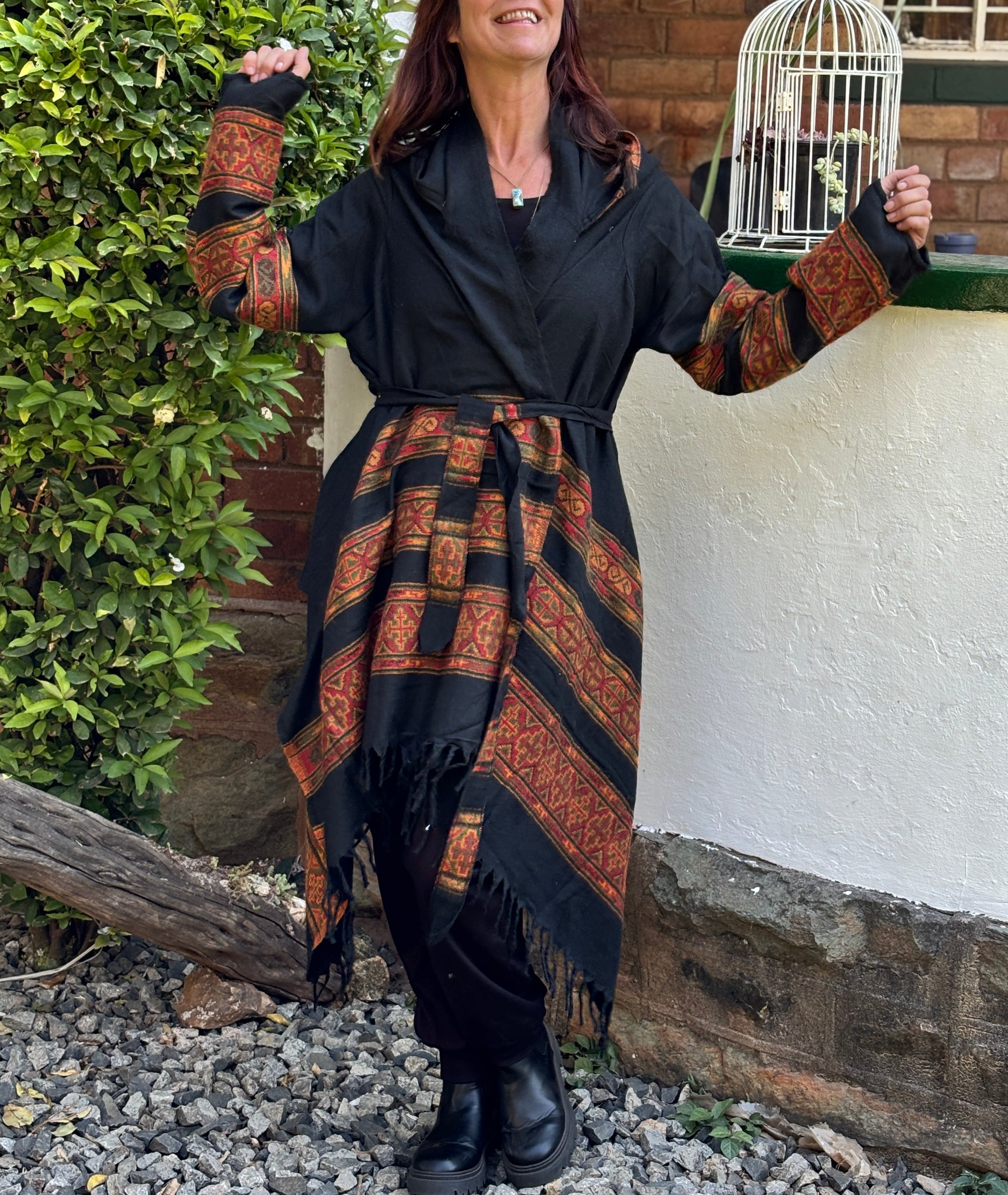 Hooded Wool Blanket Coat