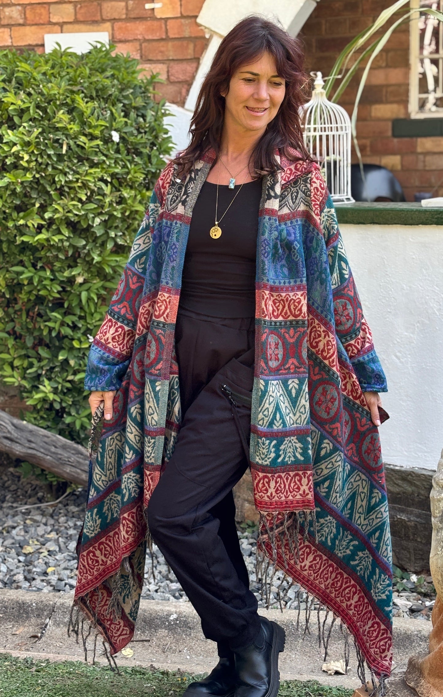 Hooded Pashmina Woolen Blanket Coat