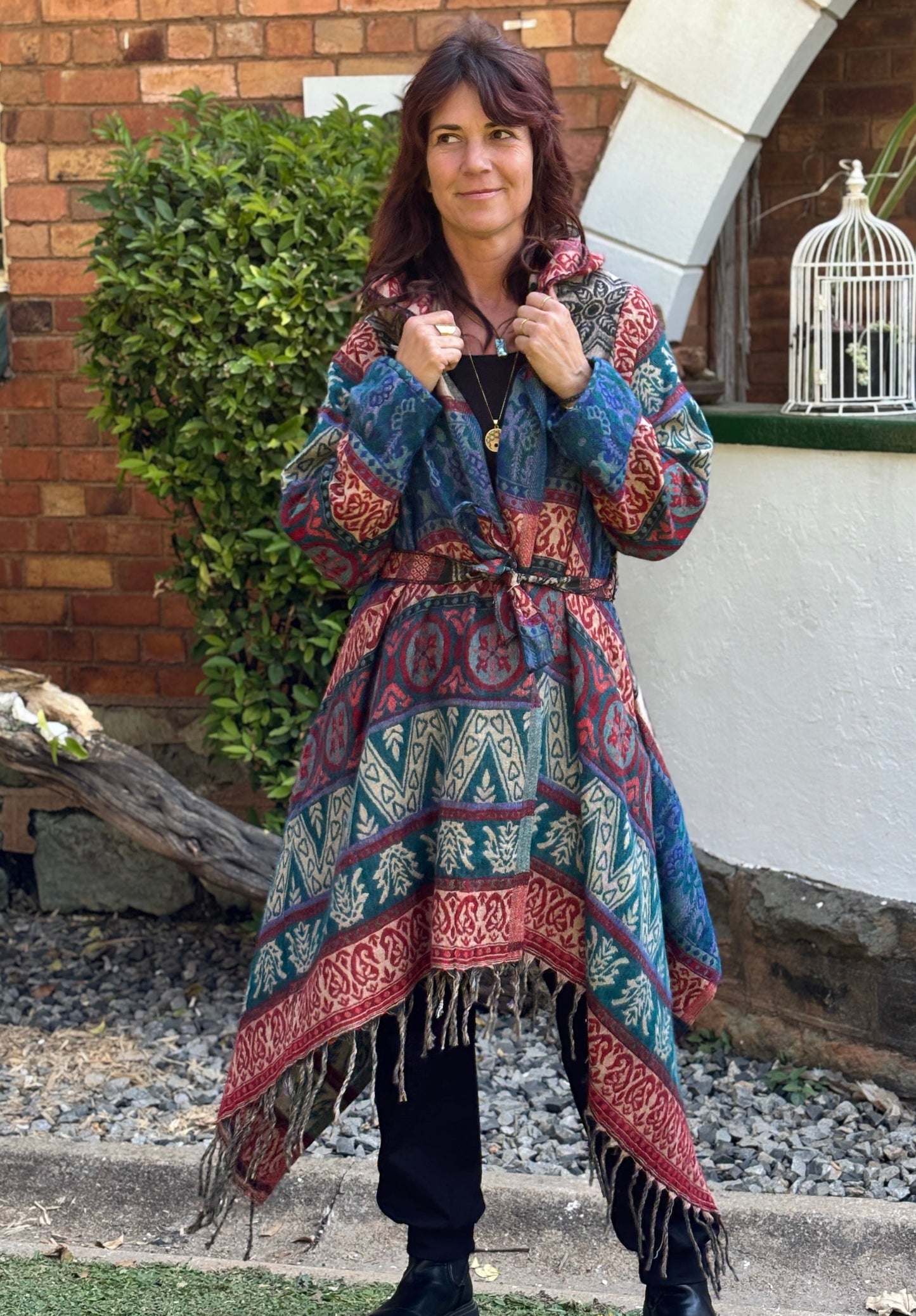 Hooded Pashmina Woolen Blanket Coat