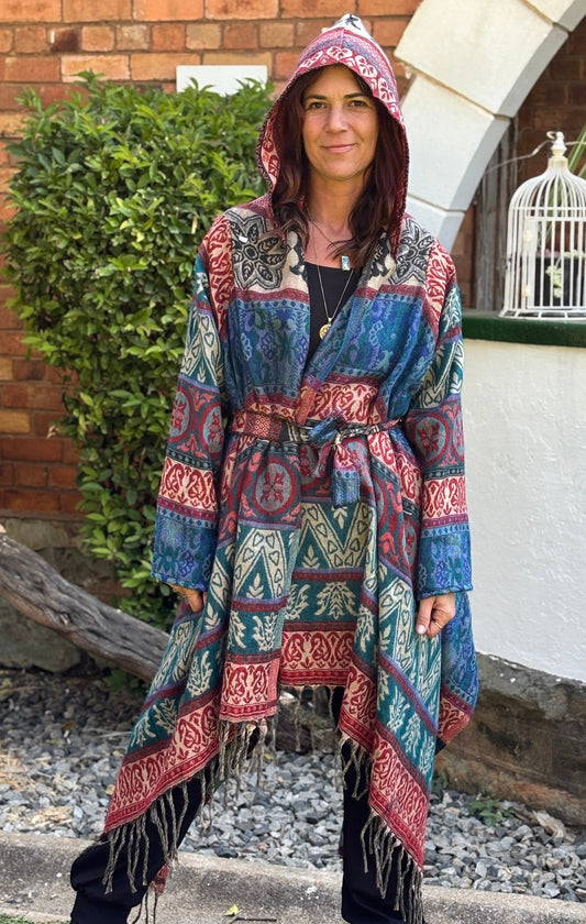 Hooded Pashmina Woolen Blanket Coat