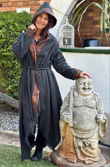 Hooded Camel Wool Blanket Coat
