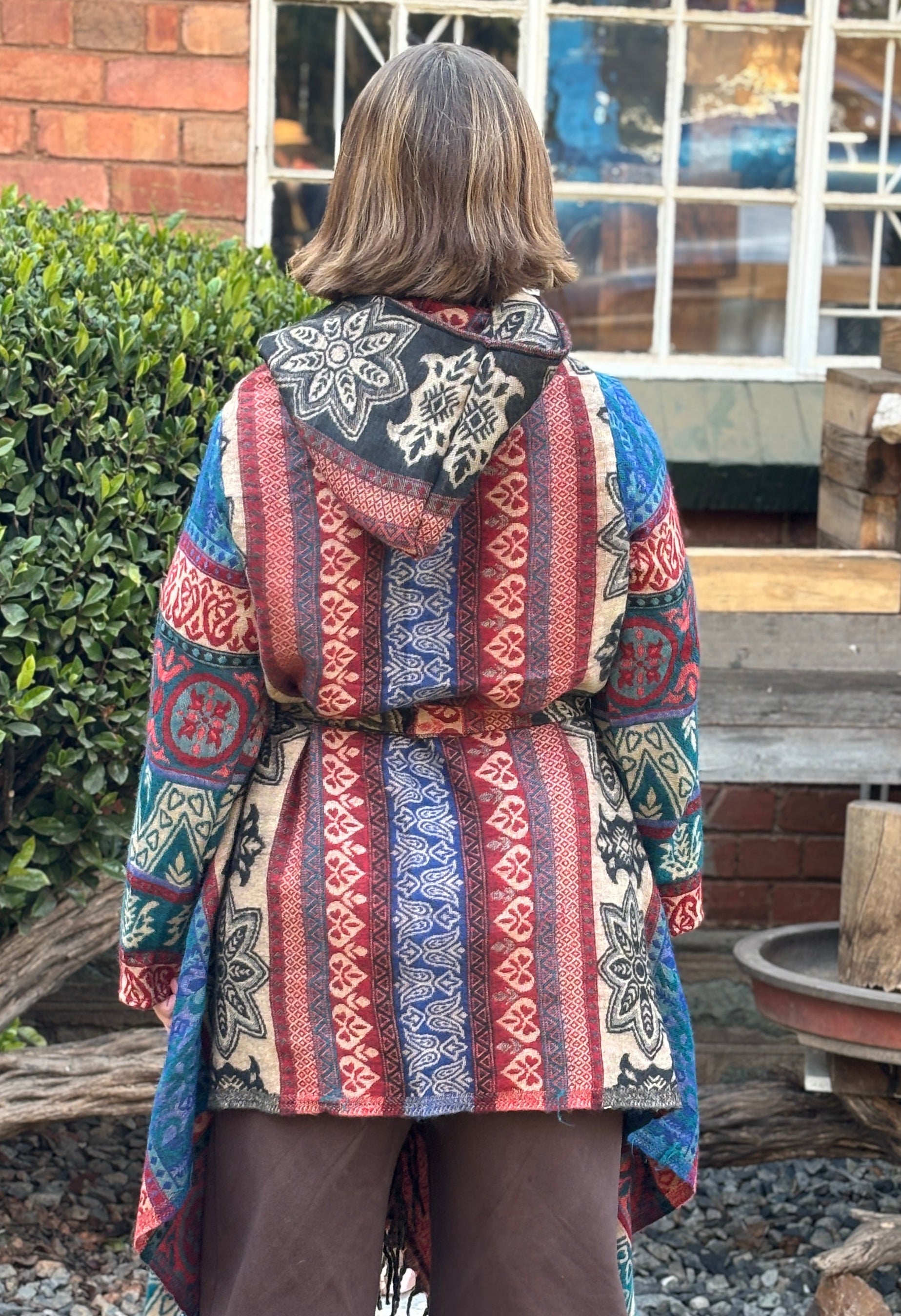 Hooded Pashmina Woolen Blanket Coat