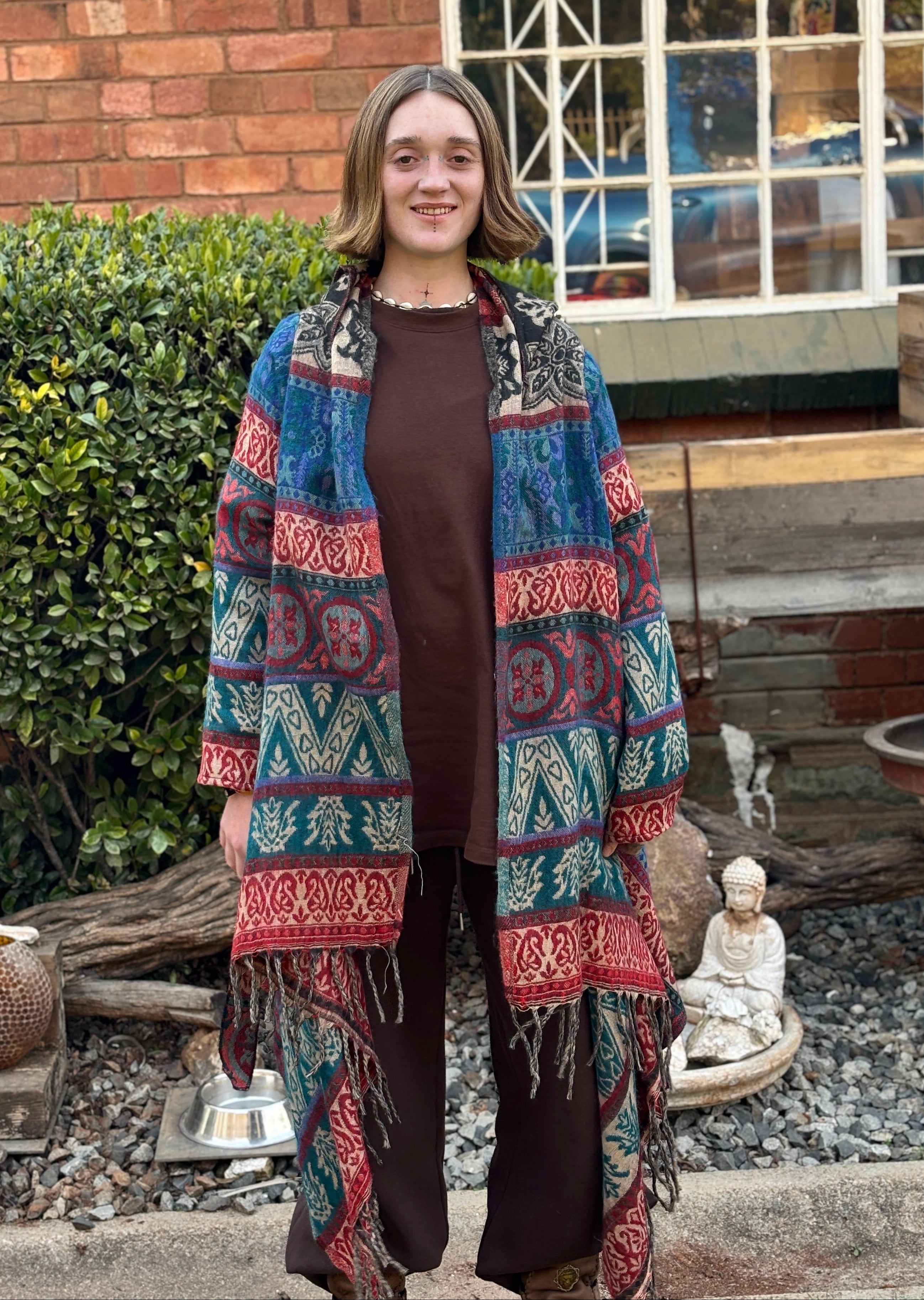 Hooded Pashmina Woolen Blanket Coat