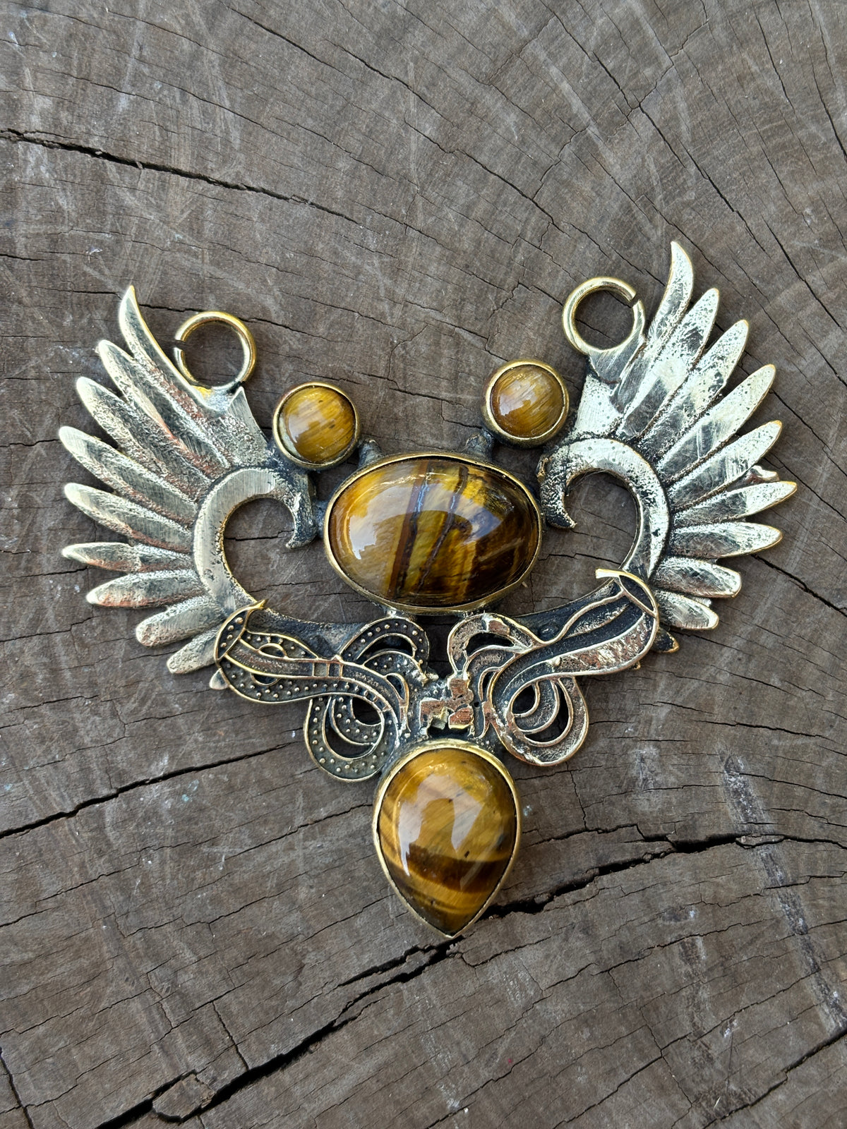 Brass Tiger's Eye Pendant