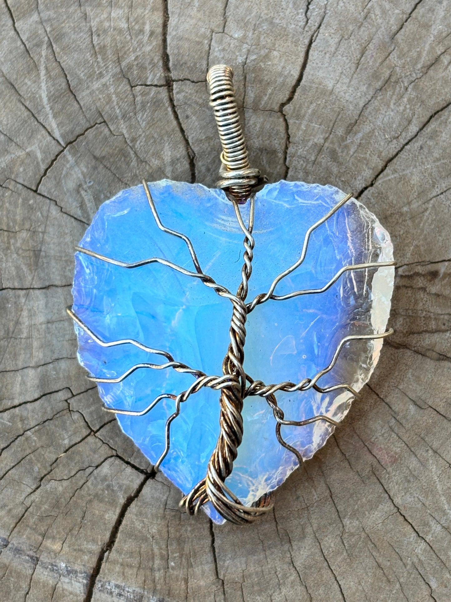 Opalite Wire Wrapped Heart