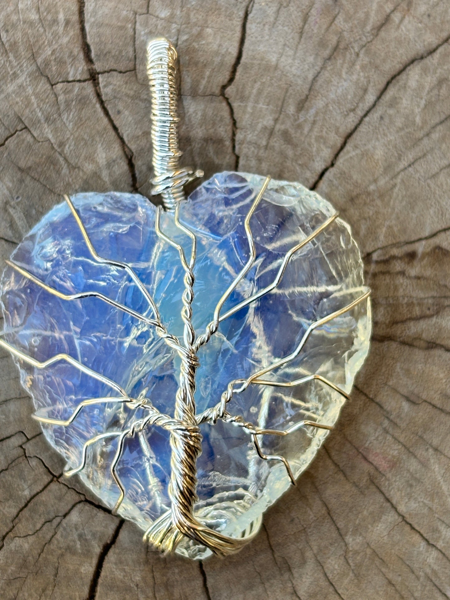 Opalite Wire Wrapped Heart