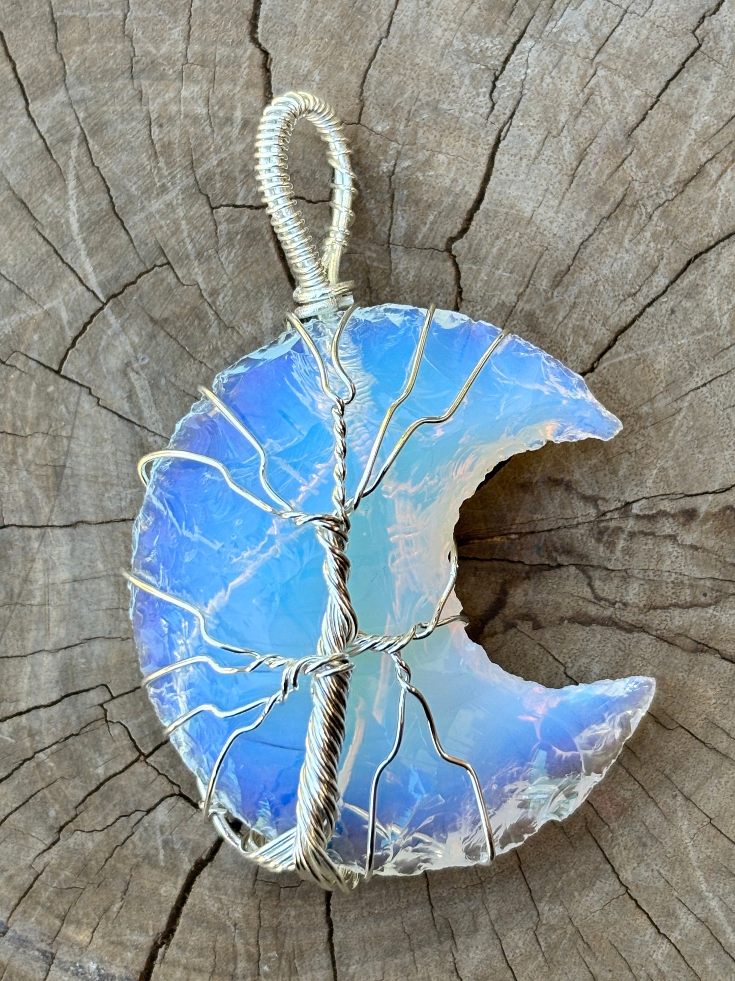 Opalite Wire Wrapped Moon