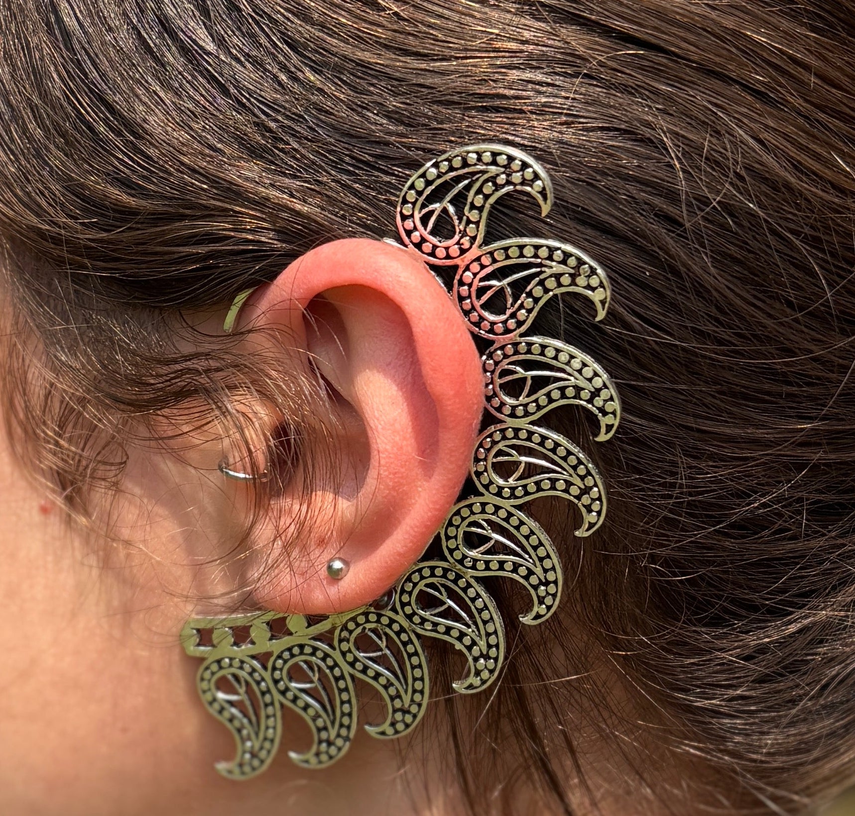 White Metal Ear Cuffs