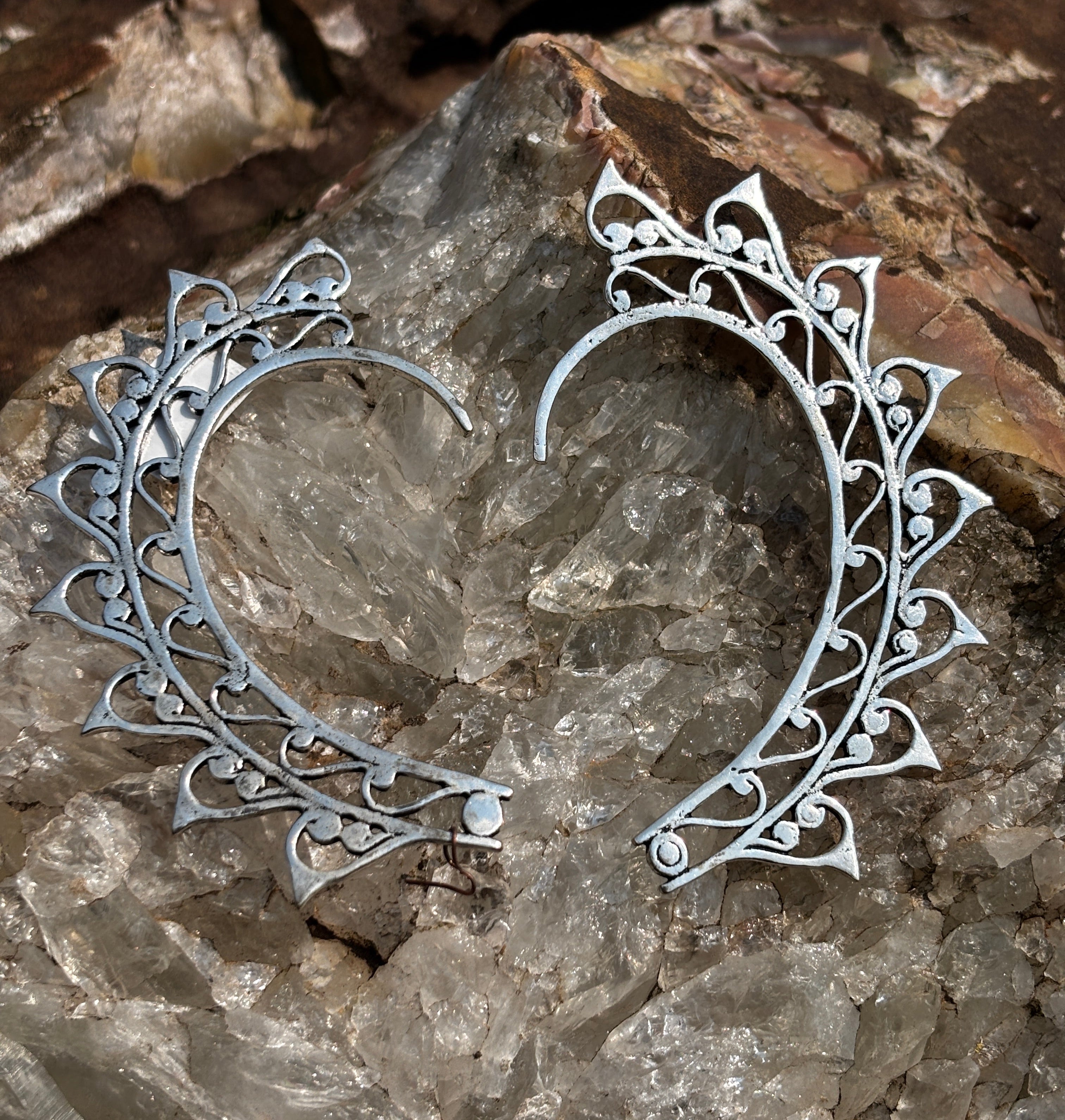 White Metal Ear Cuffs