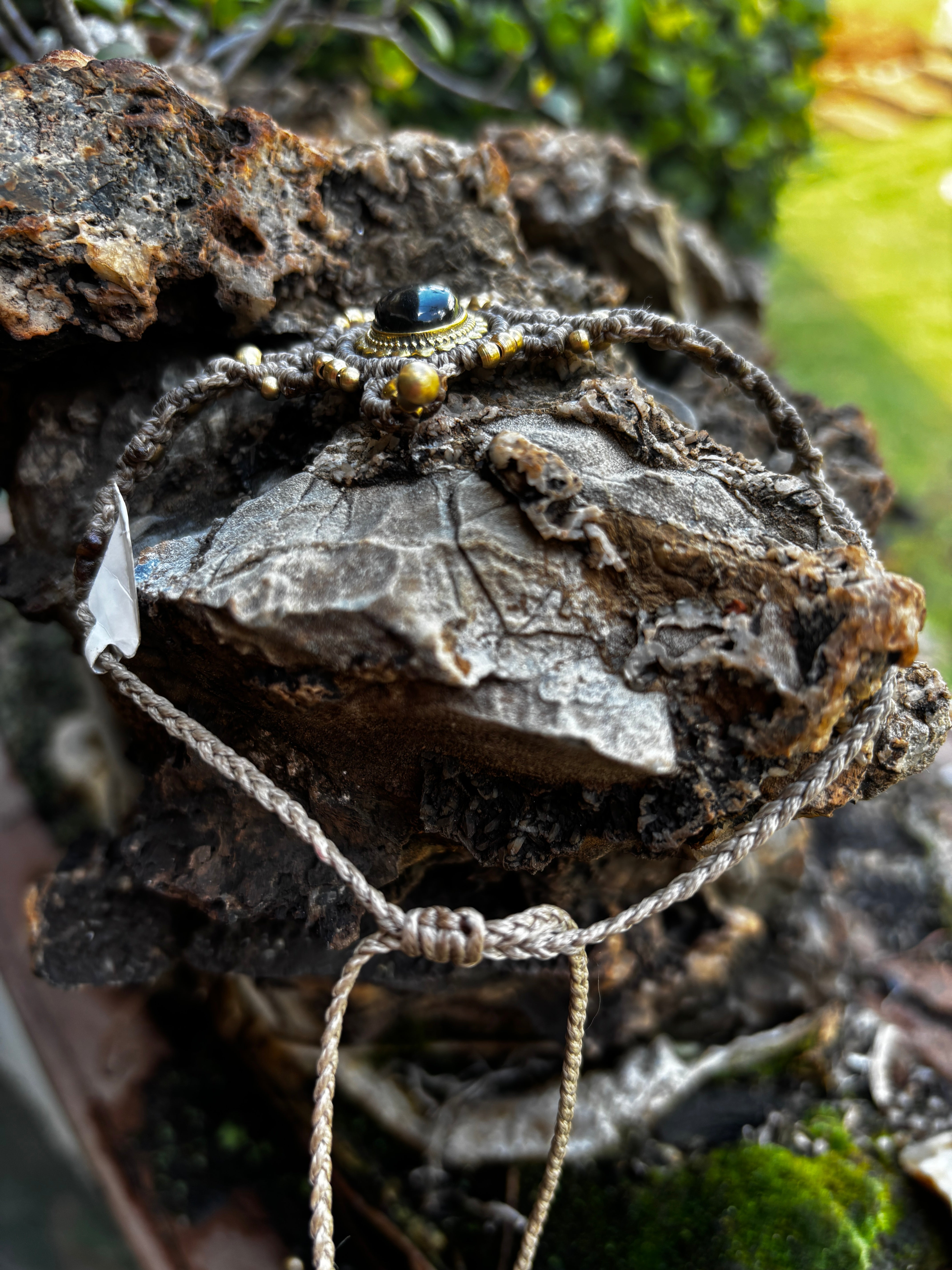 Rainbow Obsidian Macrame Choker / Head Piece