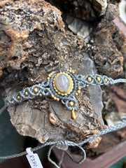 Rose Quartz Macrame Choker / Head Piece
