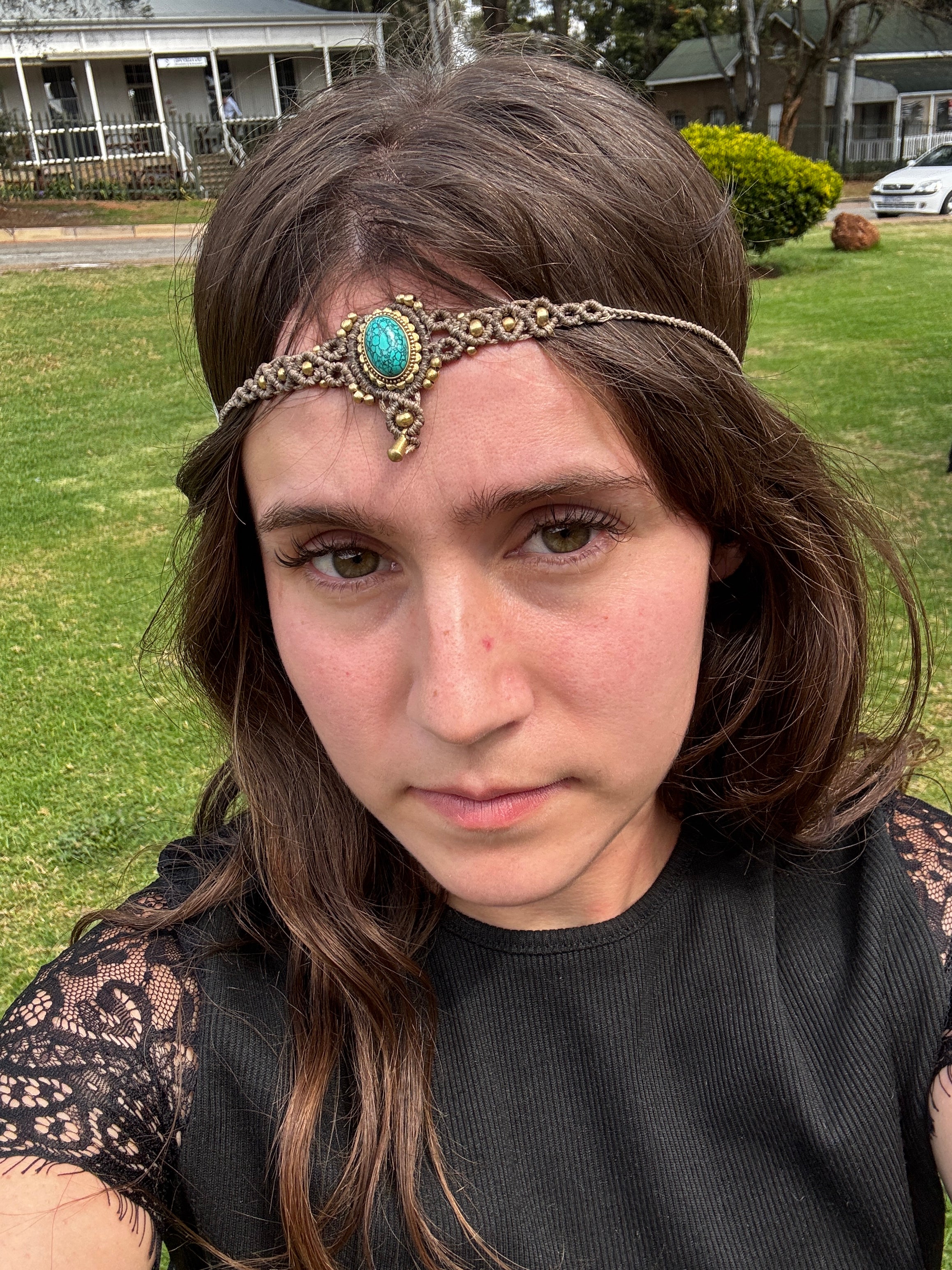 Howlite Crystal Macrame Choker / Head Piece