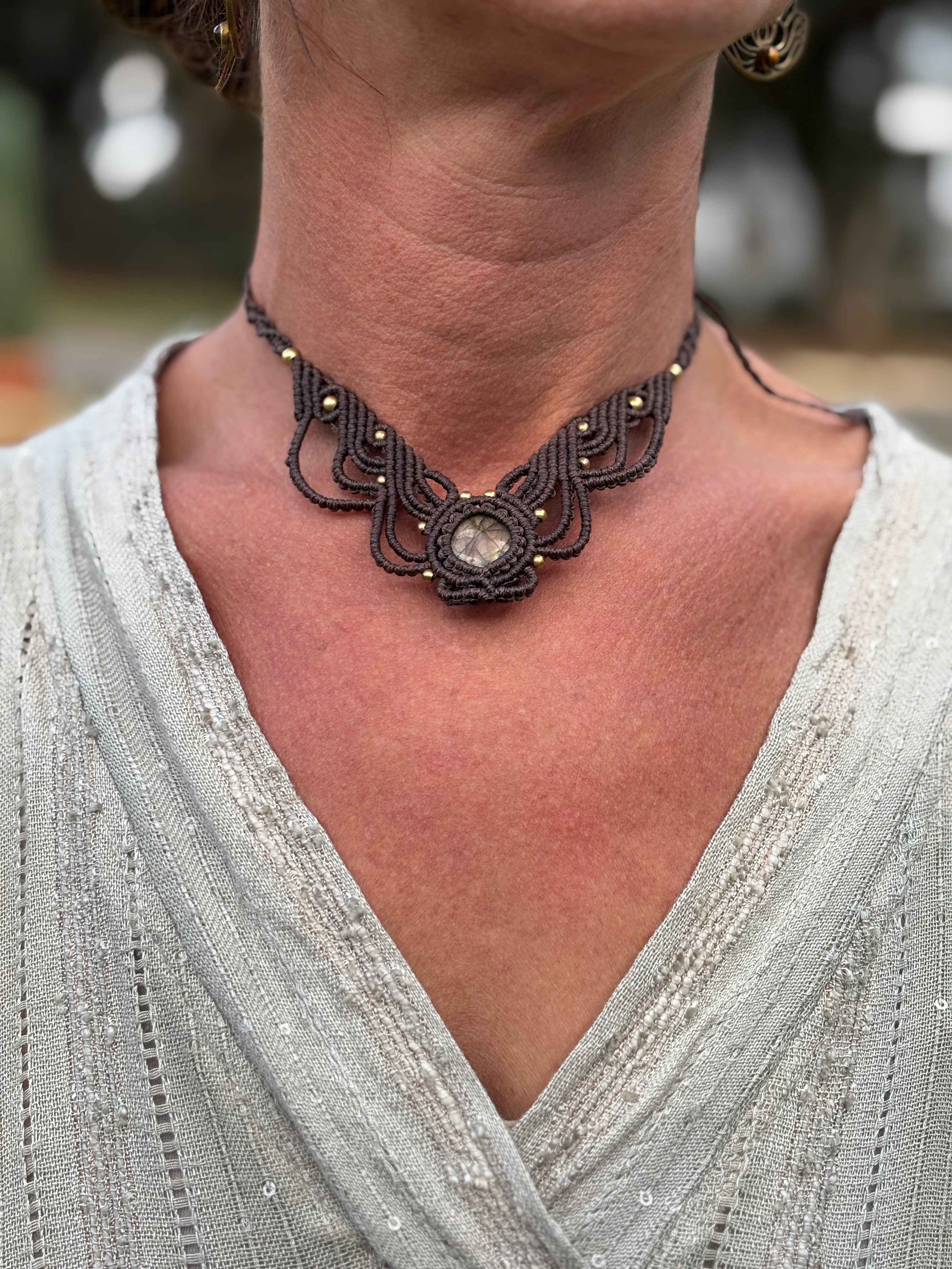 Labradorite Macrame Necklace