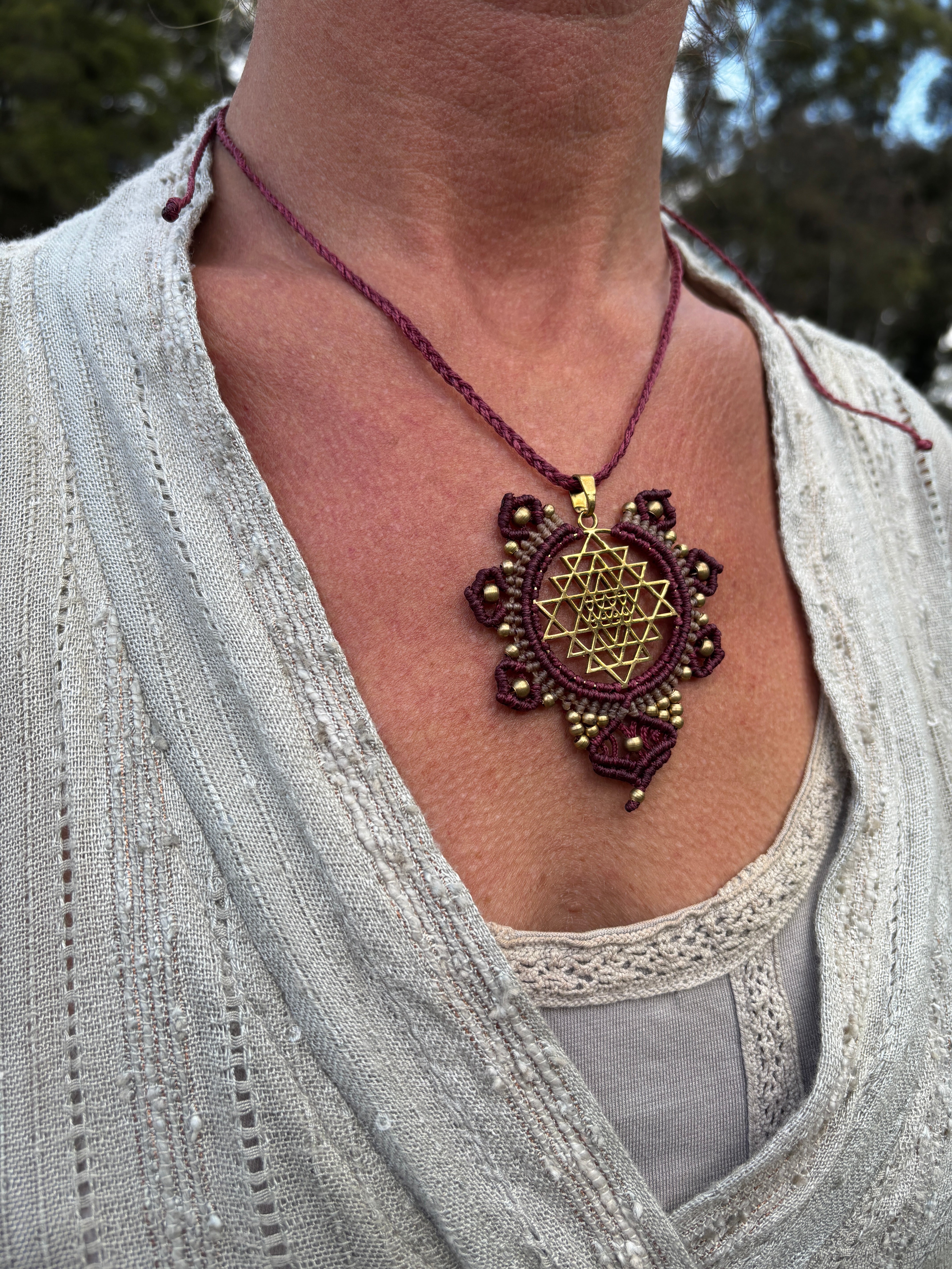 Macrame Mandala Necklace