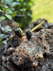 Pure Brass & Garnet Crystal Adjustable Bracelet