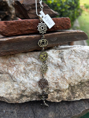 White Metal Chakra Necklace