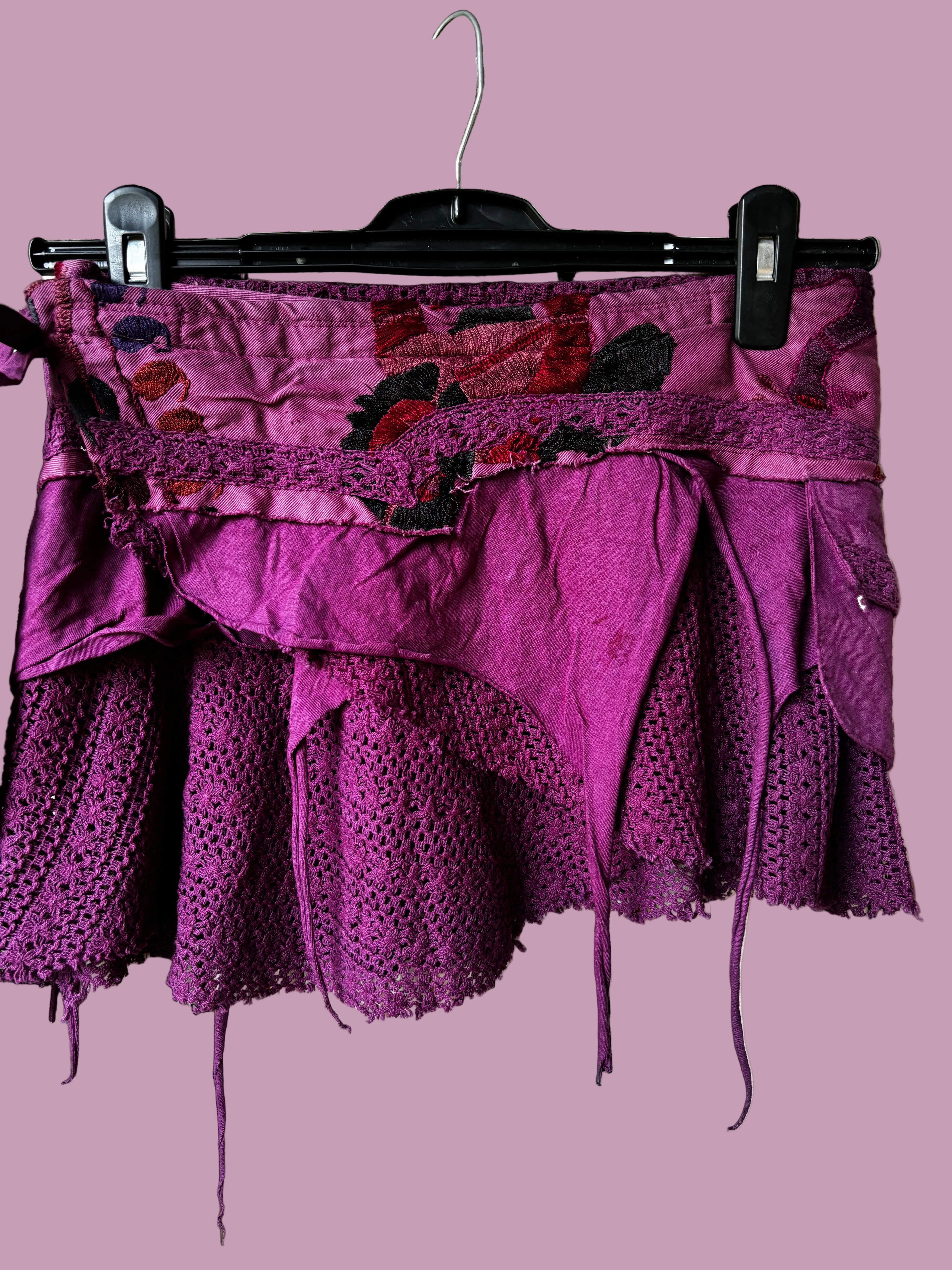 Princess Plum Wrap Mini Skirt