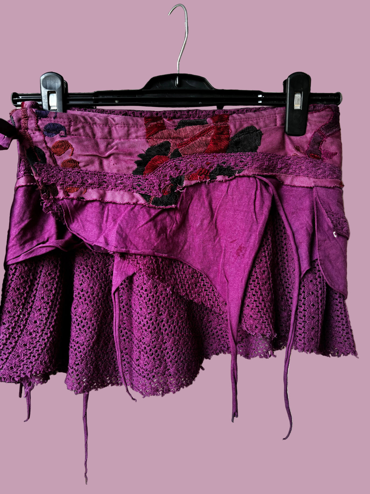 Princess Plum Wrap Mini Skirt