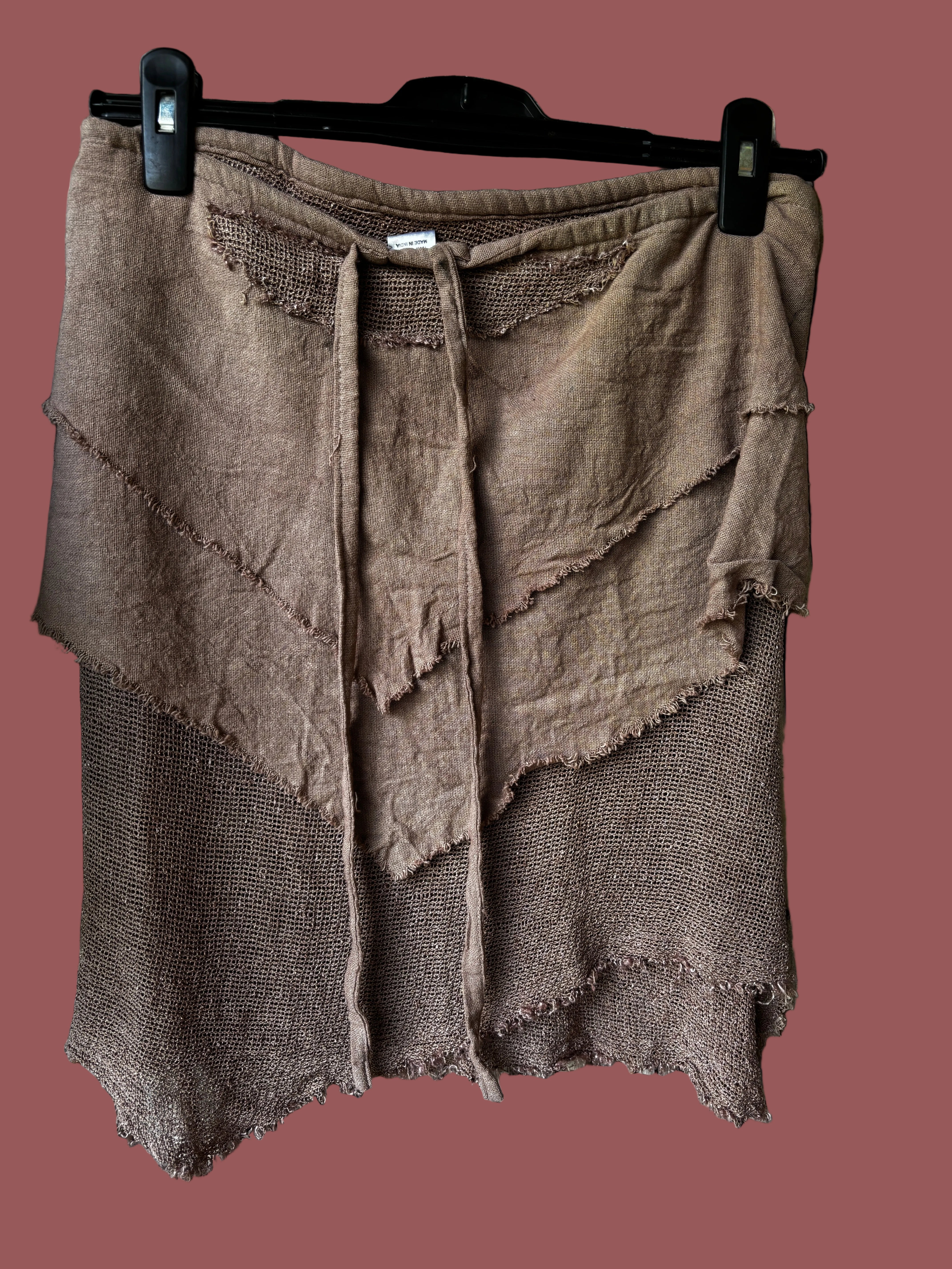 Bohemian Mesh Cotton Wrap Skirt