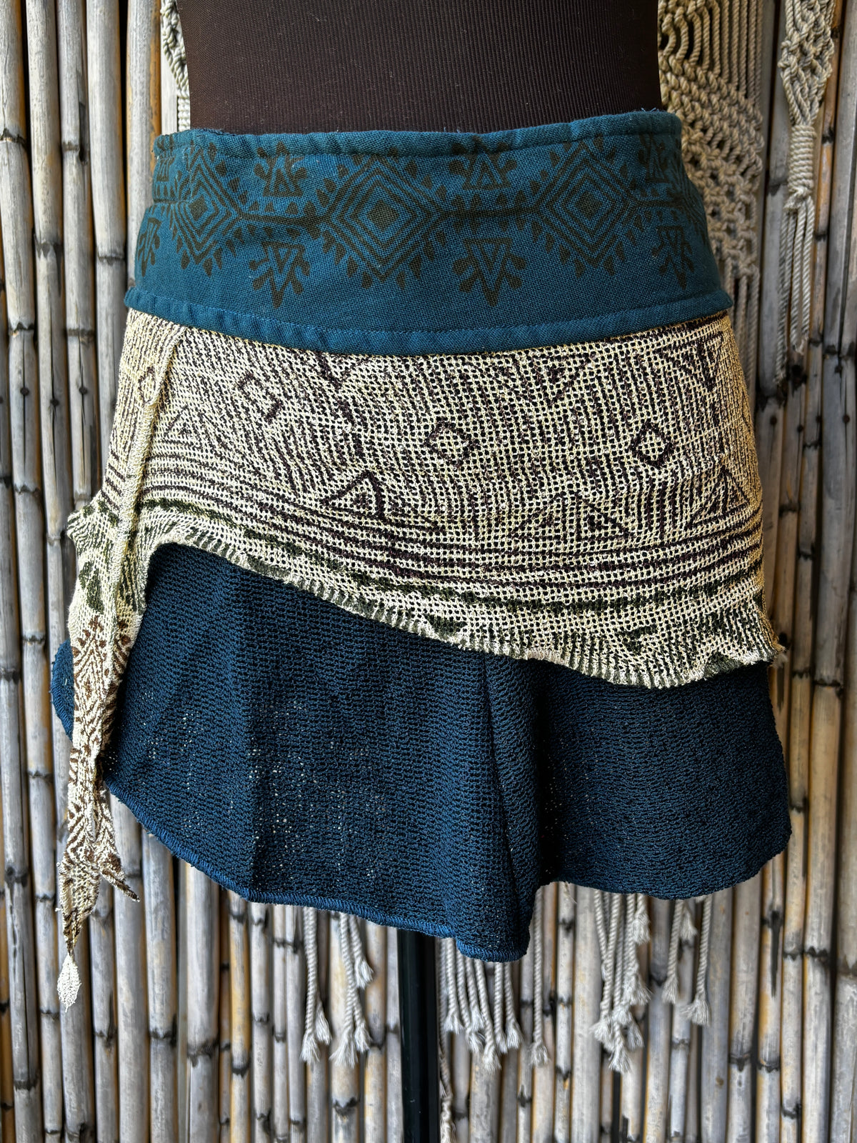 Tribal Cotton Block Print Wrap Skirt
