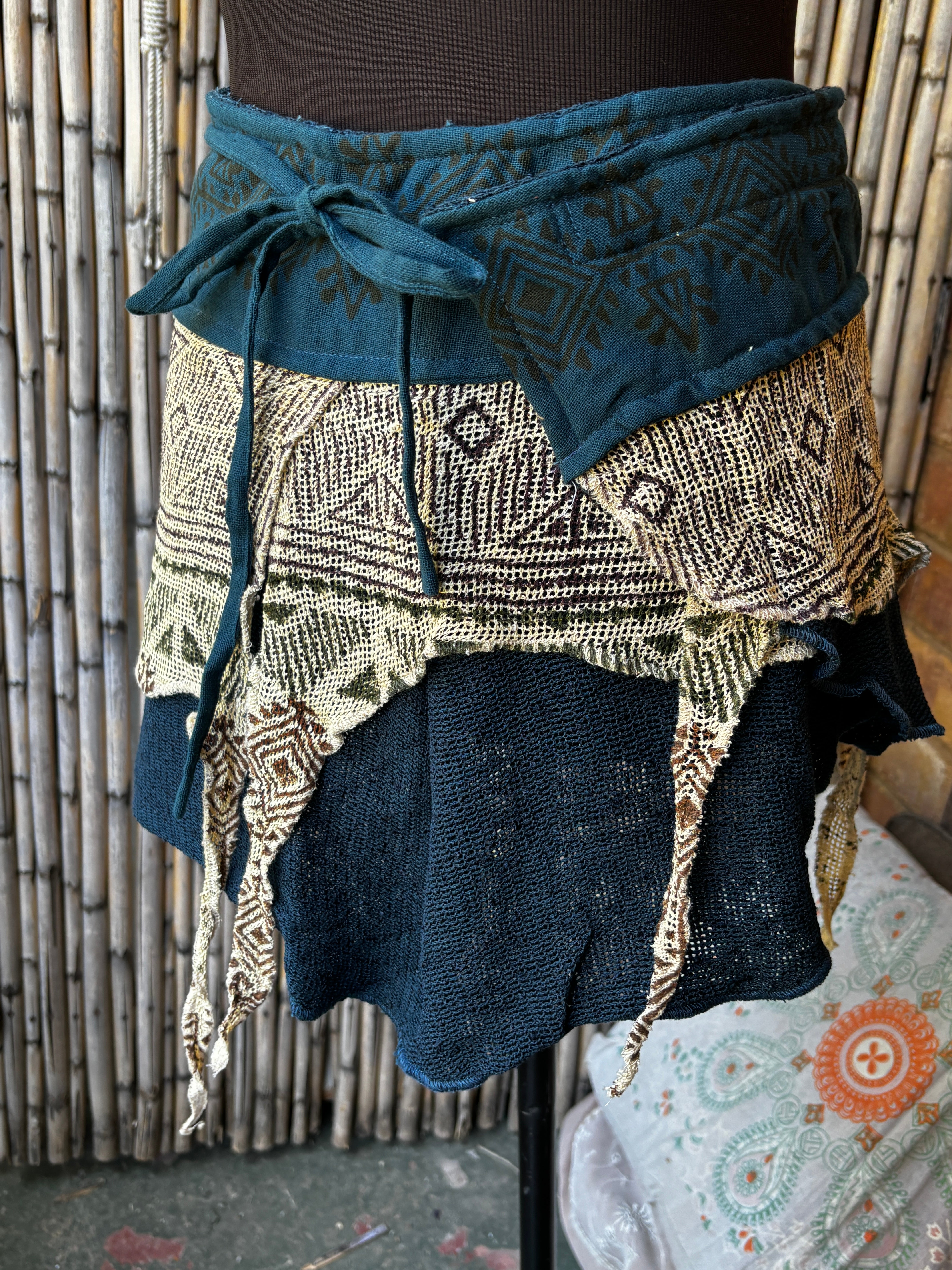 Tribal Cotton Block Print Wrap Skirt
