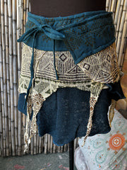 Tribal Cotton Block Print Wrap Skirt